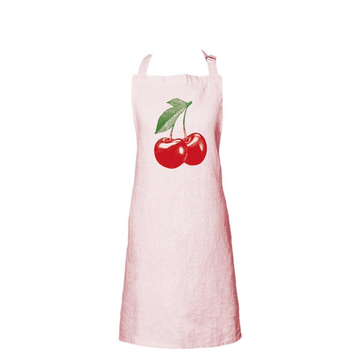 Frohstoff Kochschürze Schürze Leinen Rosa Kirsche Rot