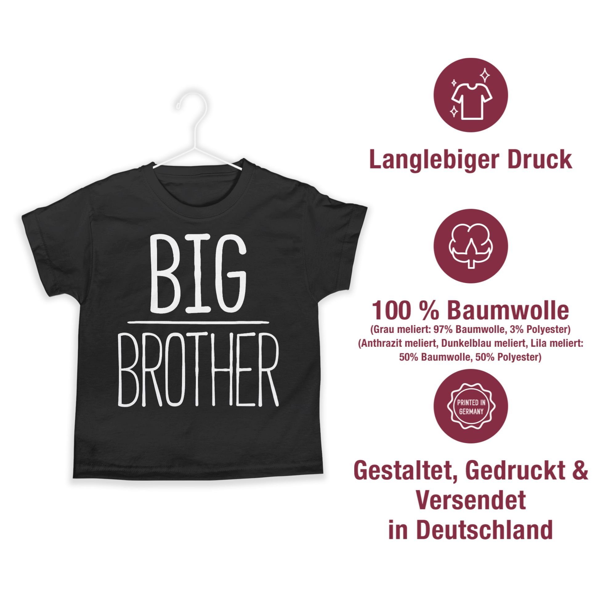 Shirtracer 1 Big Brother Schwarz Bruder T-Shirt Großer