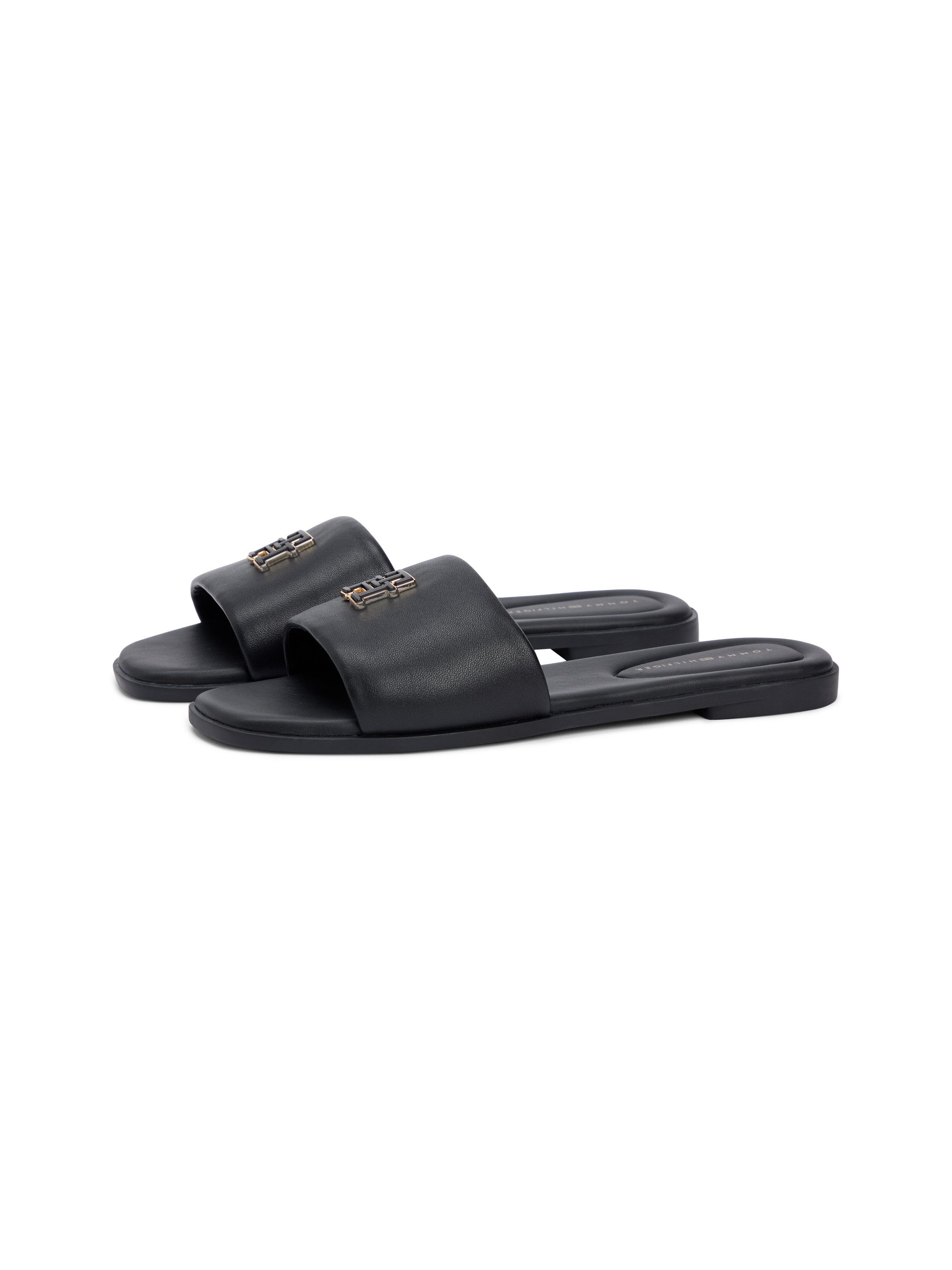 Tommy Hilfiger TH LOGO HARDWARE LEATHER MULE Pantolette, Blockabsatz, Somme günstig online kaufen