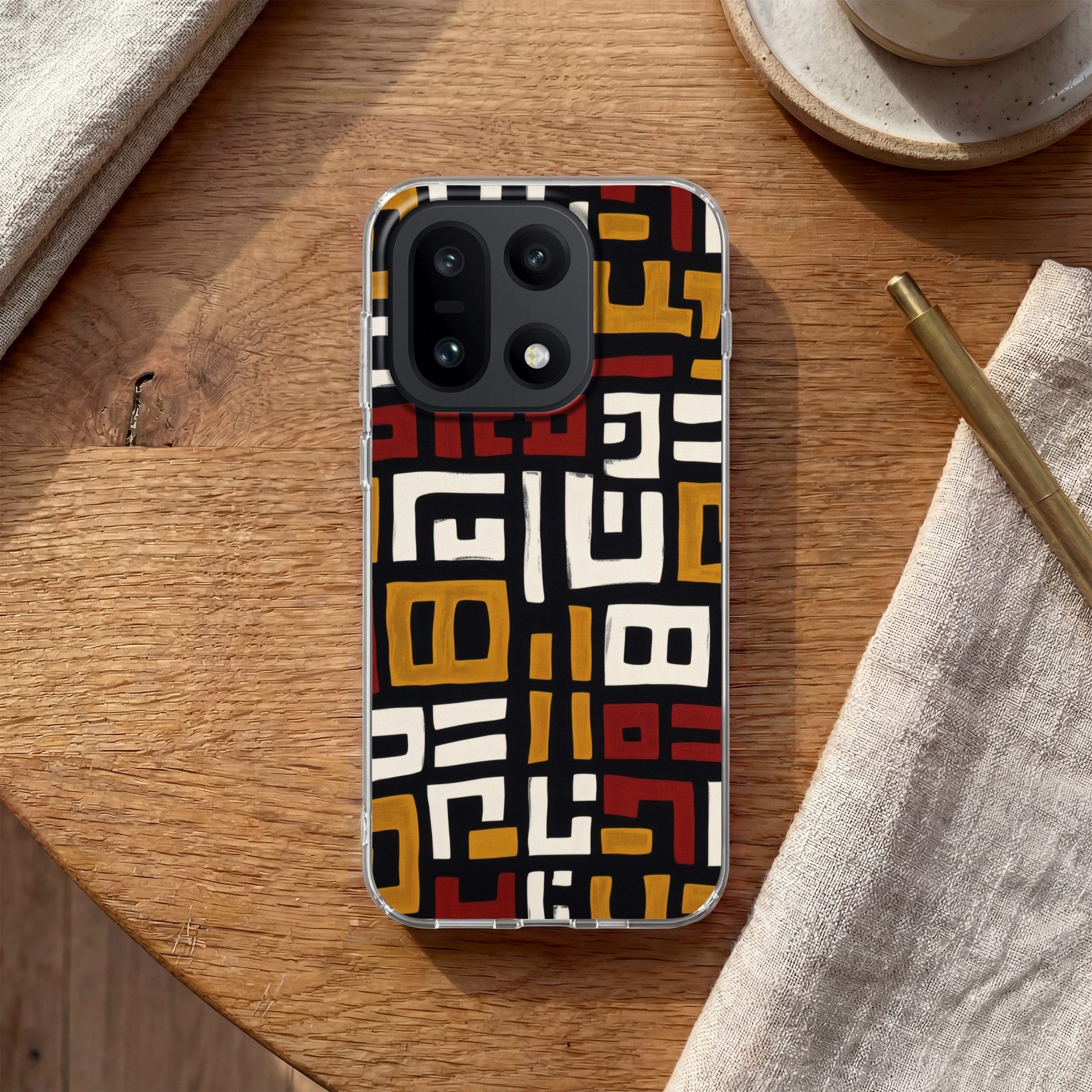 MuchoWow Handyhülle für OnePlus 15 Abstrakt - Muster - Rot, Phone Case, Silikon, Schutzhülle Dünn