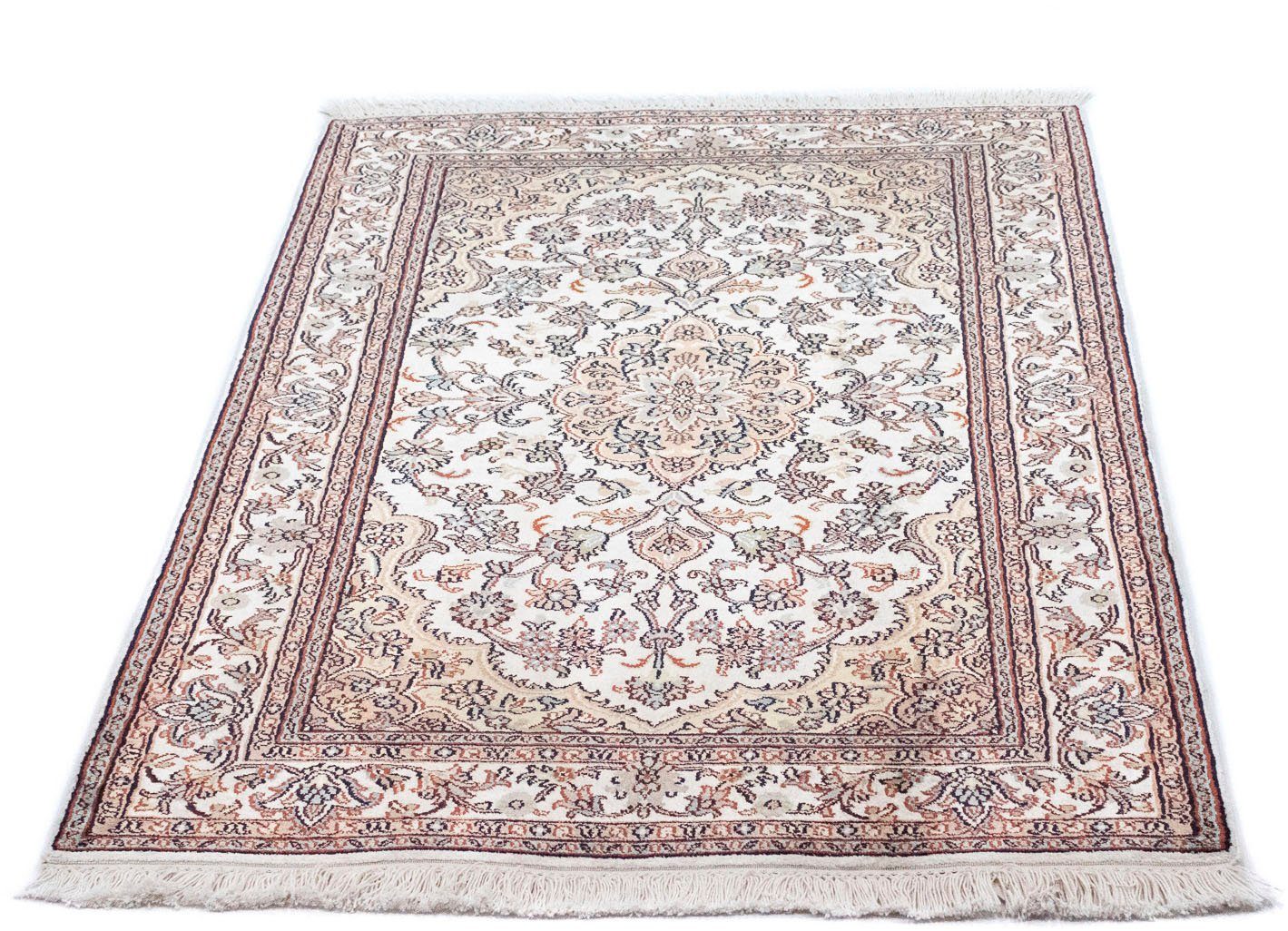Teppich Kaschmir Seide Teppich handgeknüpft beige, morgenland, rechteckig, Höhe: 6 mm