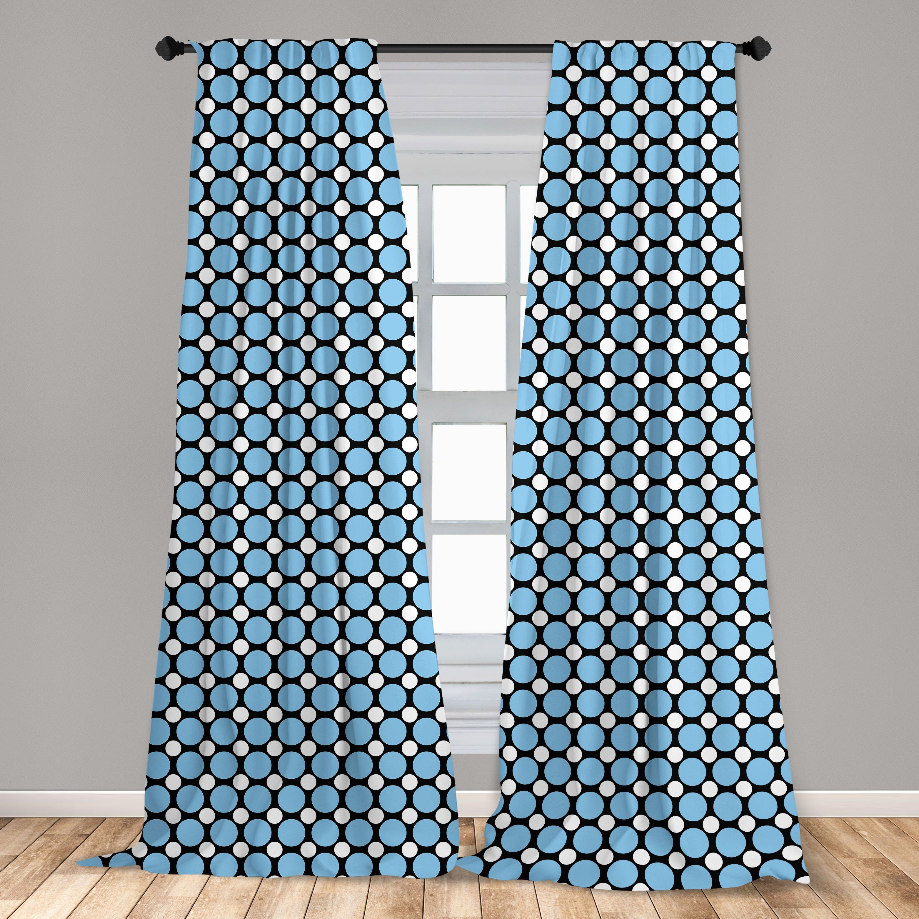 Abstrakt Microfaser, Linienzug Vorhang Gardine Schlafzimmer Abakuhaus, für Wohnzimmer Dots Kunst Dekor,