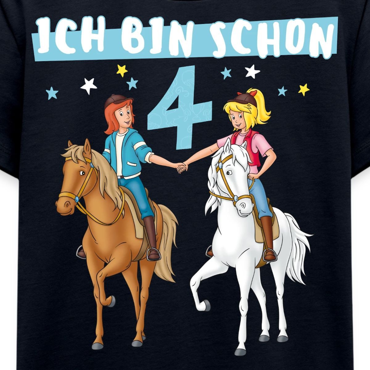 Spreadshirt T-Shirt Bibi & Tina Geburtstag Ich Bin Schon Vier Kinder Premium T-Shirt (1-tlg)