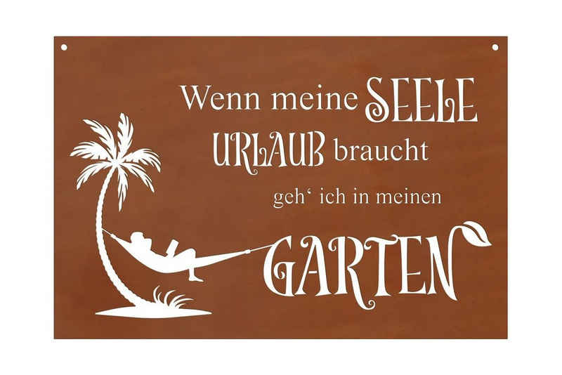 Ferrum Art Metallschild Gedichttafel "Urlaub"