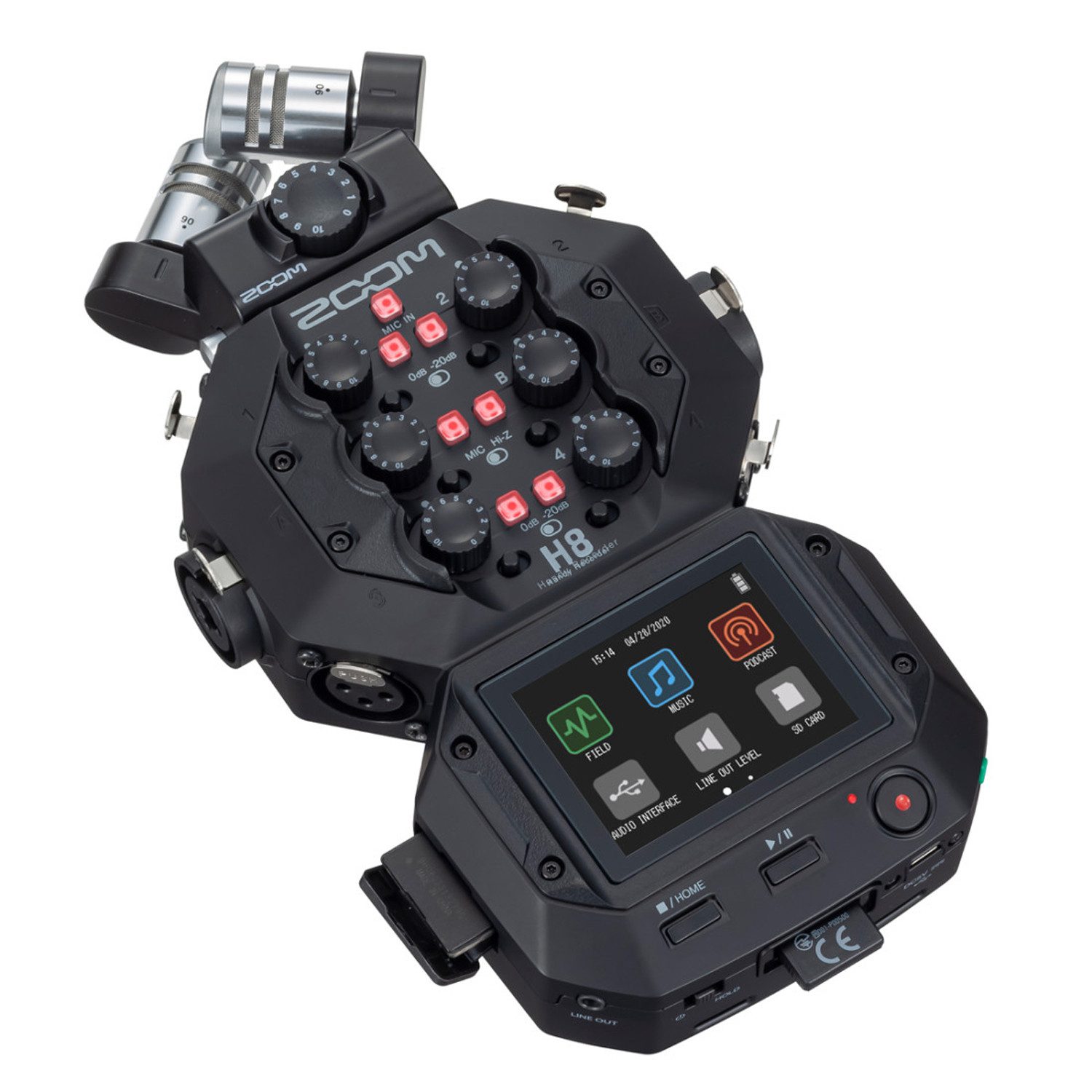 Zoom H8 mobiler Digital-Audio-Recorder Digitales Aufnahmegerät