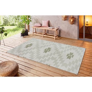 Teppich Teppich Tanka rechteckig In- / Outdoor Ethno Design creme grün, Teppich Boss, rechteckig, Höhe: 3 mm