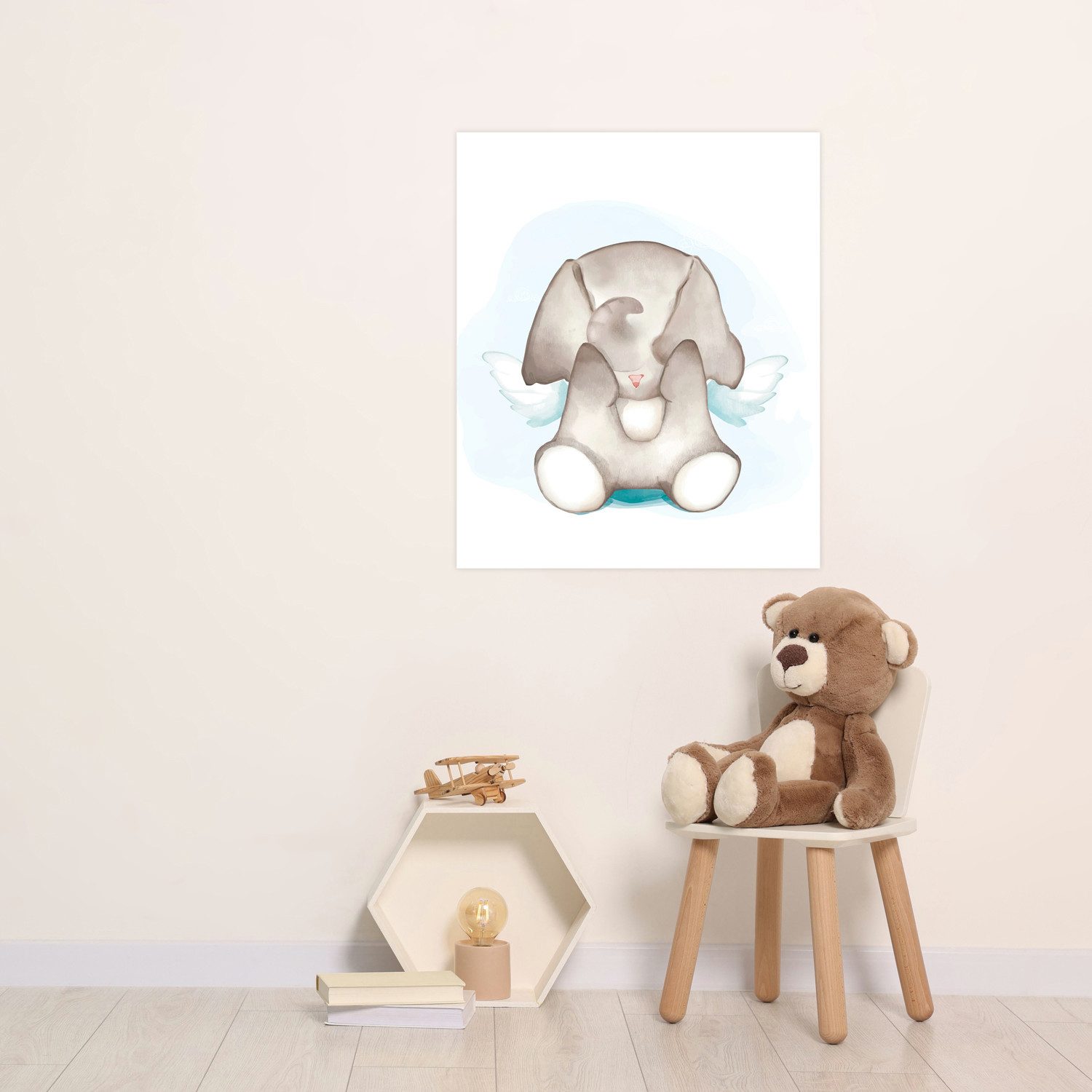 Lüttenhütt Bild mit Rahmen oder Poster, Elefant mit Flügeln, Elefant, Fantasy, Tiere (1 St), HD Premium Druck
