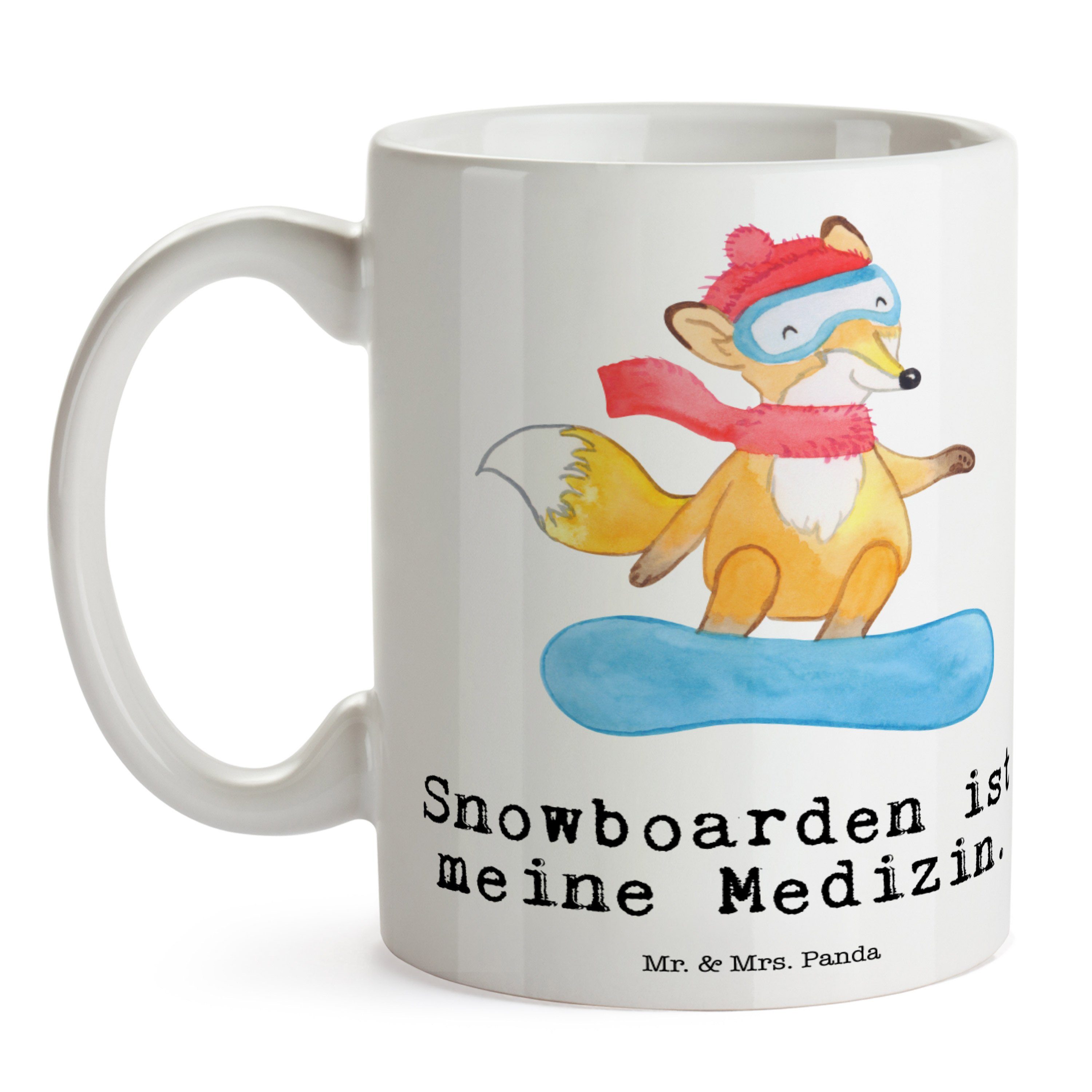 Weiß Sno, Snowboarden Mrs. Medizin Tasse Mr. & Fuchs Kaffeetasse, Keramik - Becher, Geschenk, - Panda