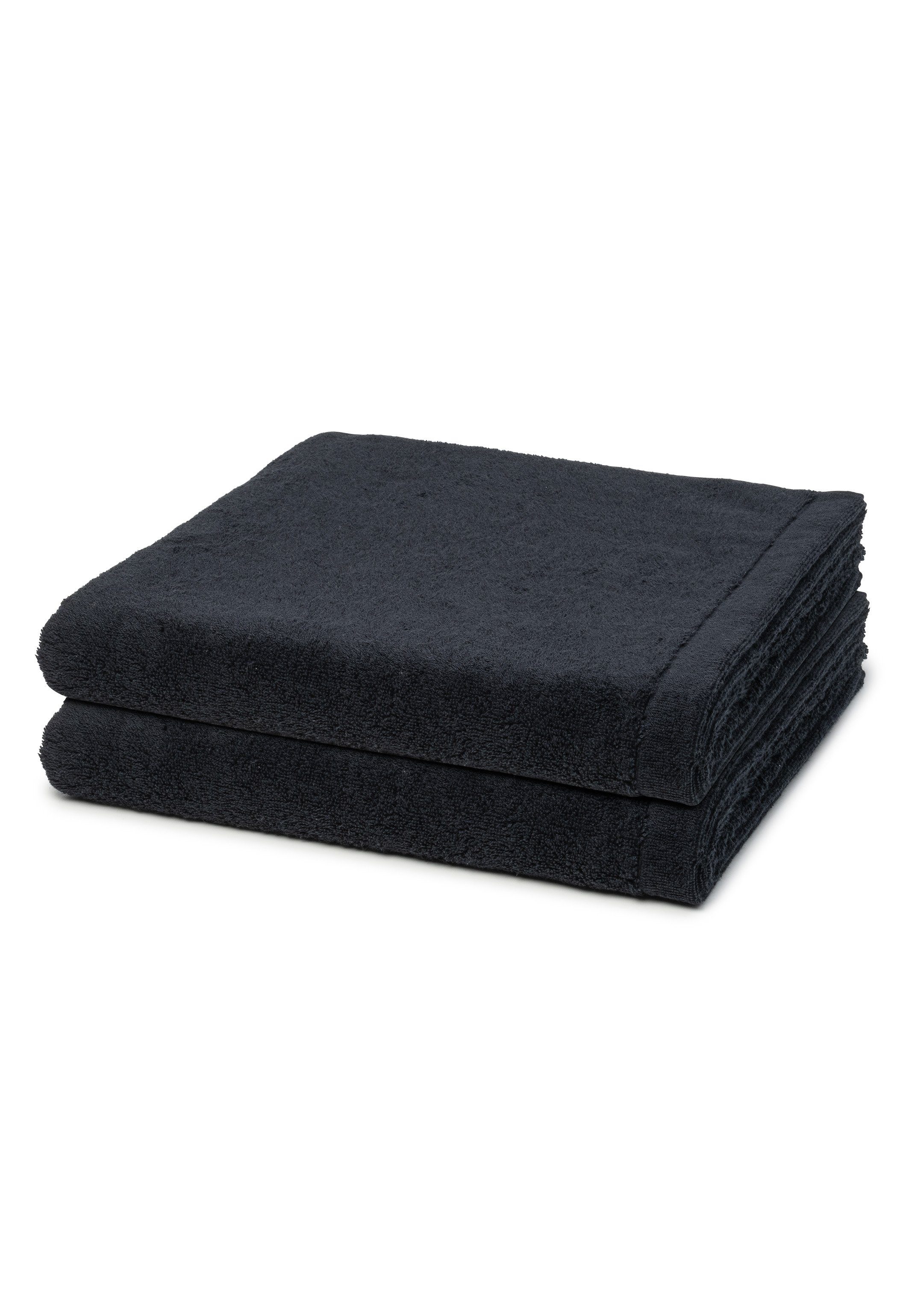 2-tlg), 2 Cawö Weich - Duschtuch (Spar-Set, flauschig Baumwolle Handtuch Walkfrottee, im Schwarz und Set X - extra Set Lifestyle,