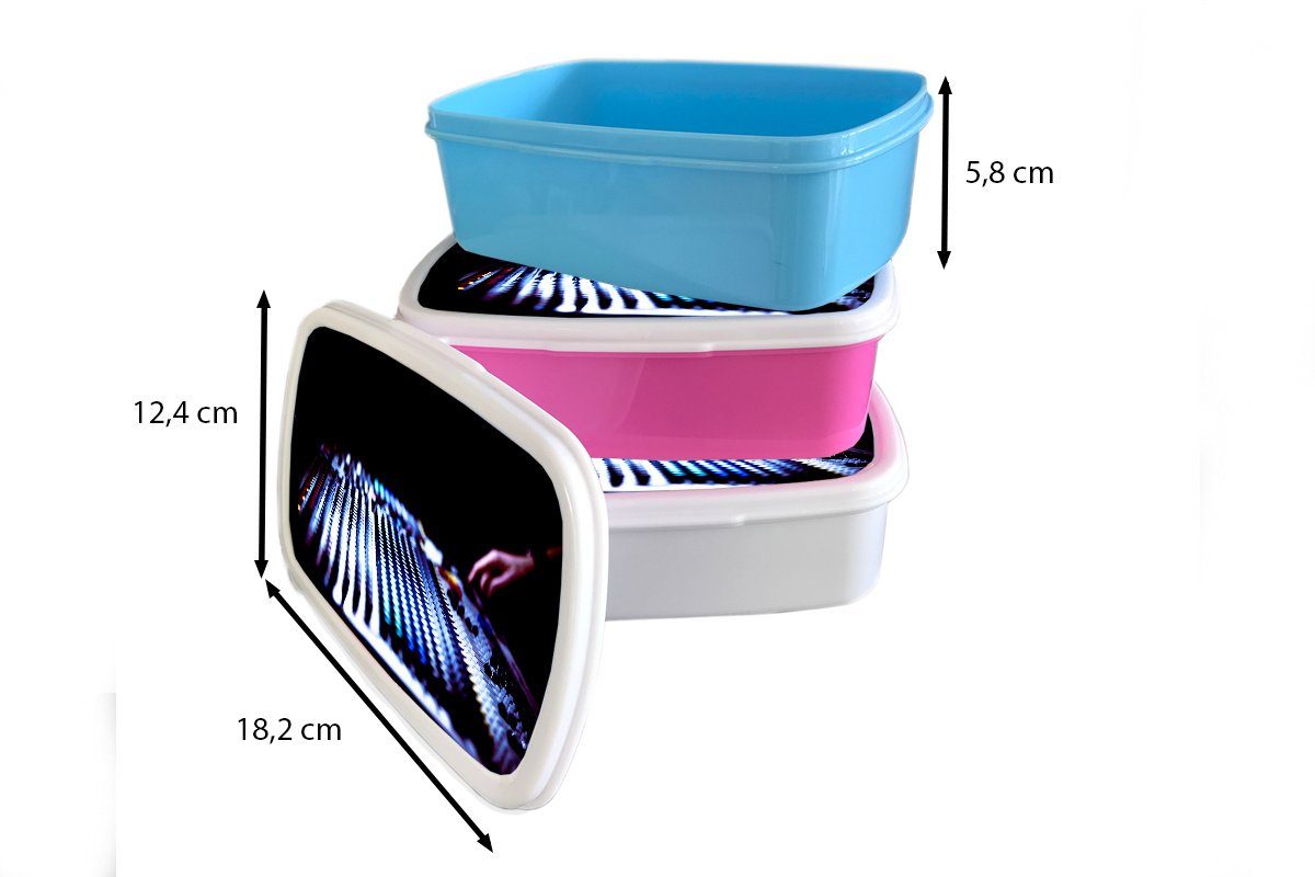 MuchoWow Lunchbox im Kunststoff Erwachsene, Snackbox, (2-tlg), Brotdose Mixer Kunststoff, für Mädchen, Kinder, Dunkeln, rosa Brotbox