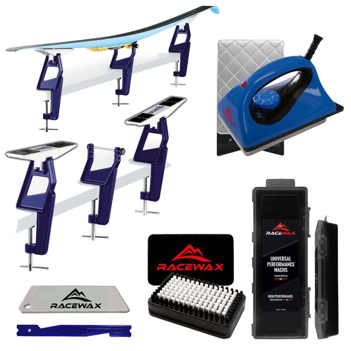 RaceWax Ski RaceWax Skiwax Set 6-teilig Profi LL Nordic Skispanner