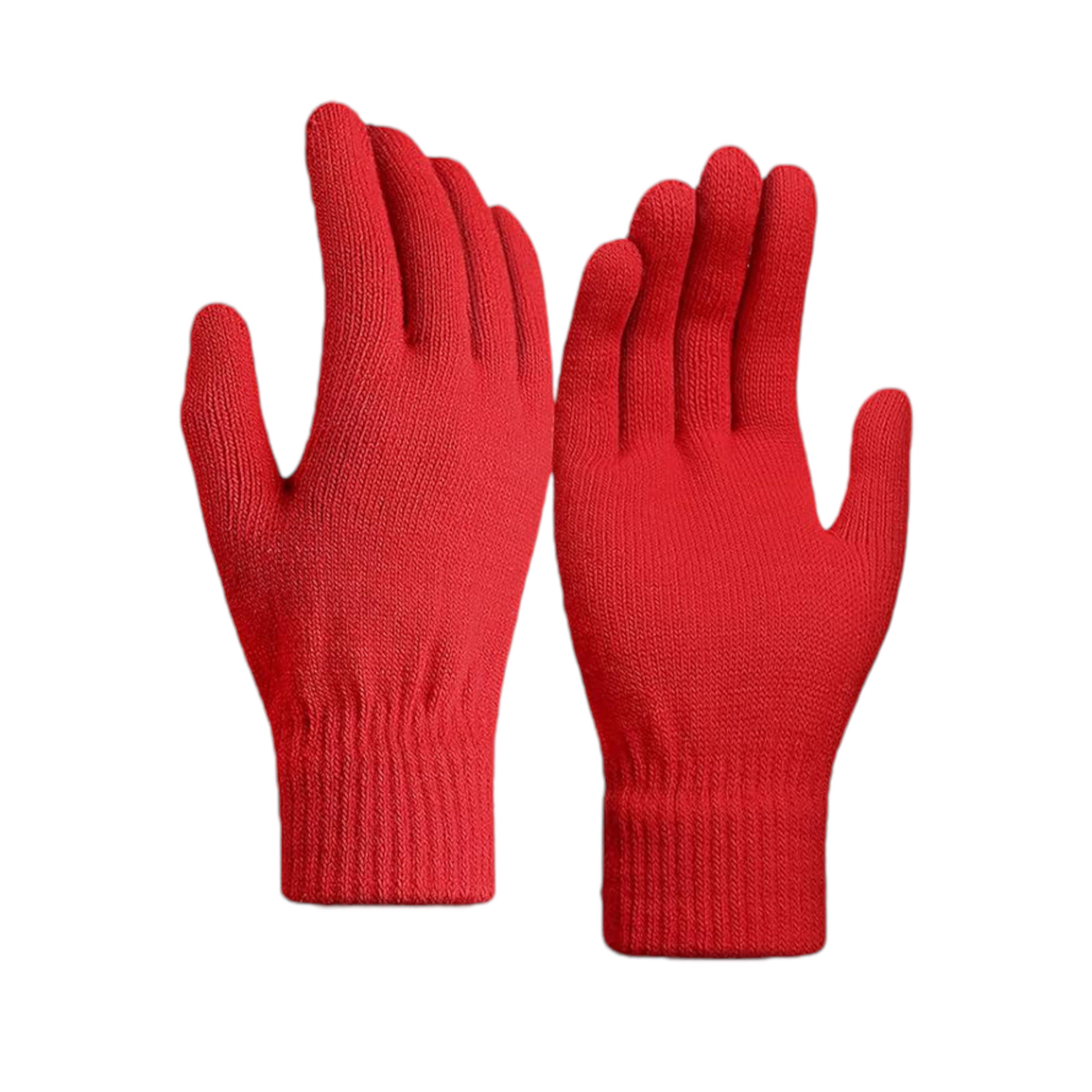 Strickhandschuhe Strickhandschuhe Winter Damen Herren Warme Acryl Thermo Outdoor Rot