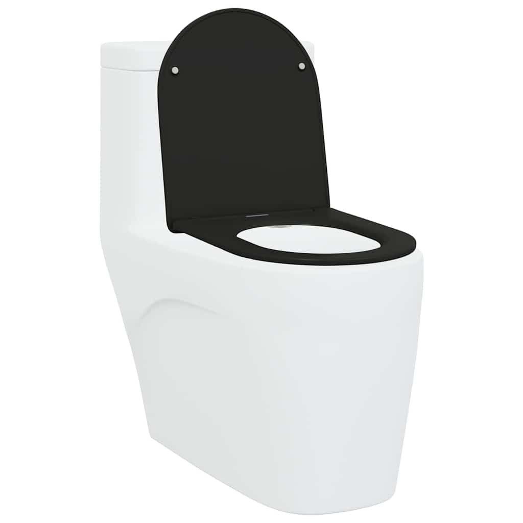 vidaXL WC-Sitz Schnellverschluss-WC-Sitz Schwarz 44 x günstig online kaufen