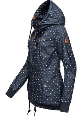 Ragwear Outdoorjacke Danka Dots stylische Übergangsjacke mit großer Kapuze