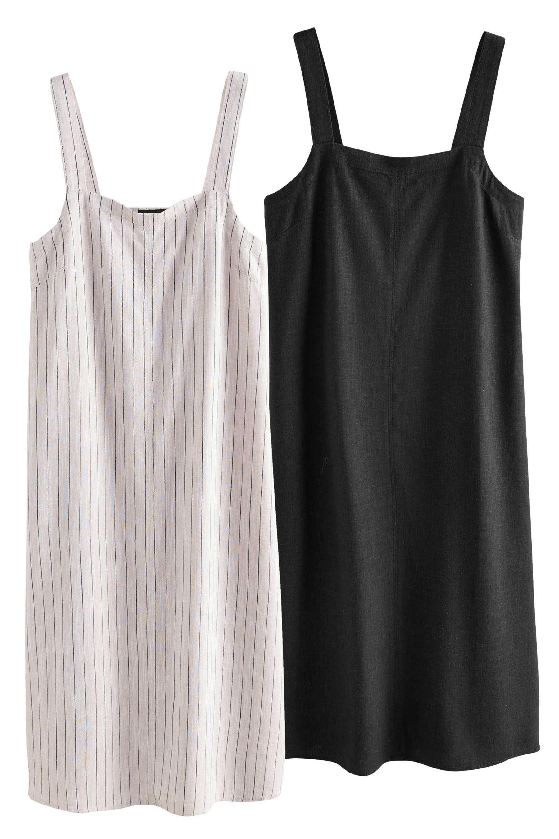 The Set Sommerkleid The Set 2er-Pack Kleider mit Leinenanteil (2-tlg) günstig online kaufen