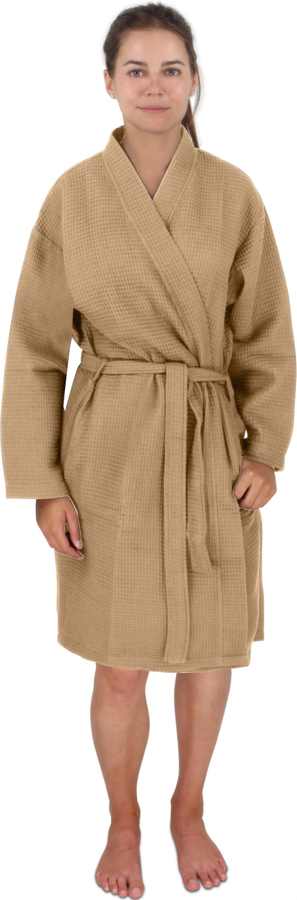 normani Bademantel Damen Bademantel mit Waffel-Piqué günstig online kaufen