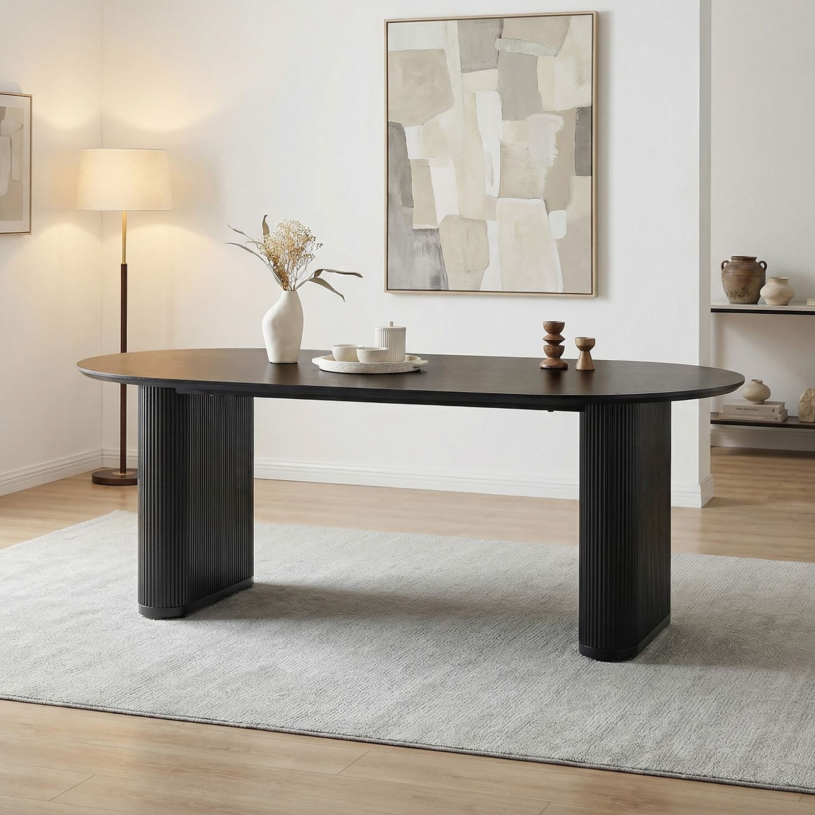 IDIMEX Esstisch DONOVAN, Küchentisch oval 200x100 Holzoptik moderns Lamelle günstig online kaufen