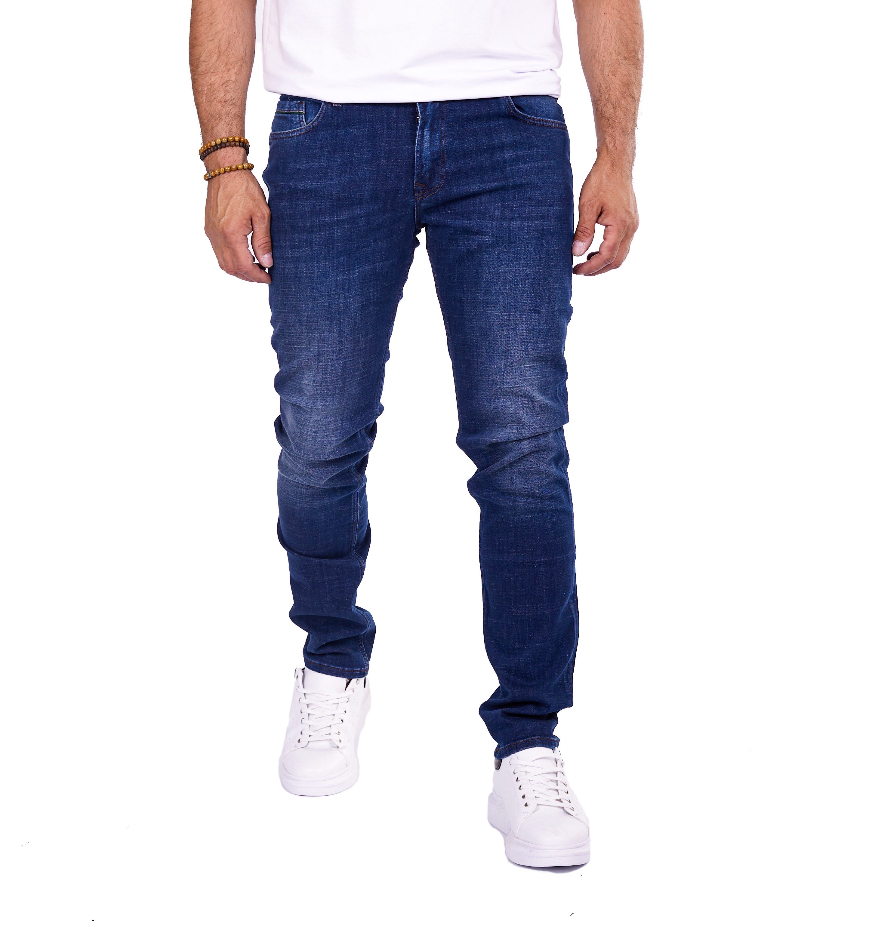 Denim Distriqt Slim-fit-Jeans Herren Regular Fit Jeanshose mit Stretch Blau günstig online kaufen