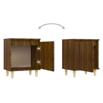 furnicato Nachttisch mit Massivholz-Beinen Braun Eichen-Optik 40x30x50cm