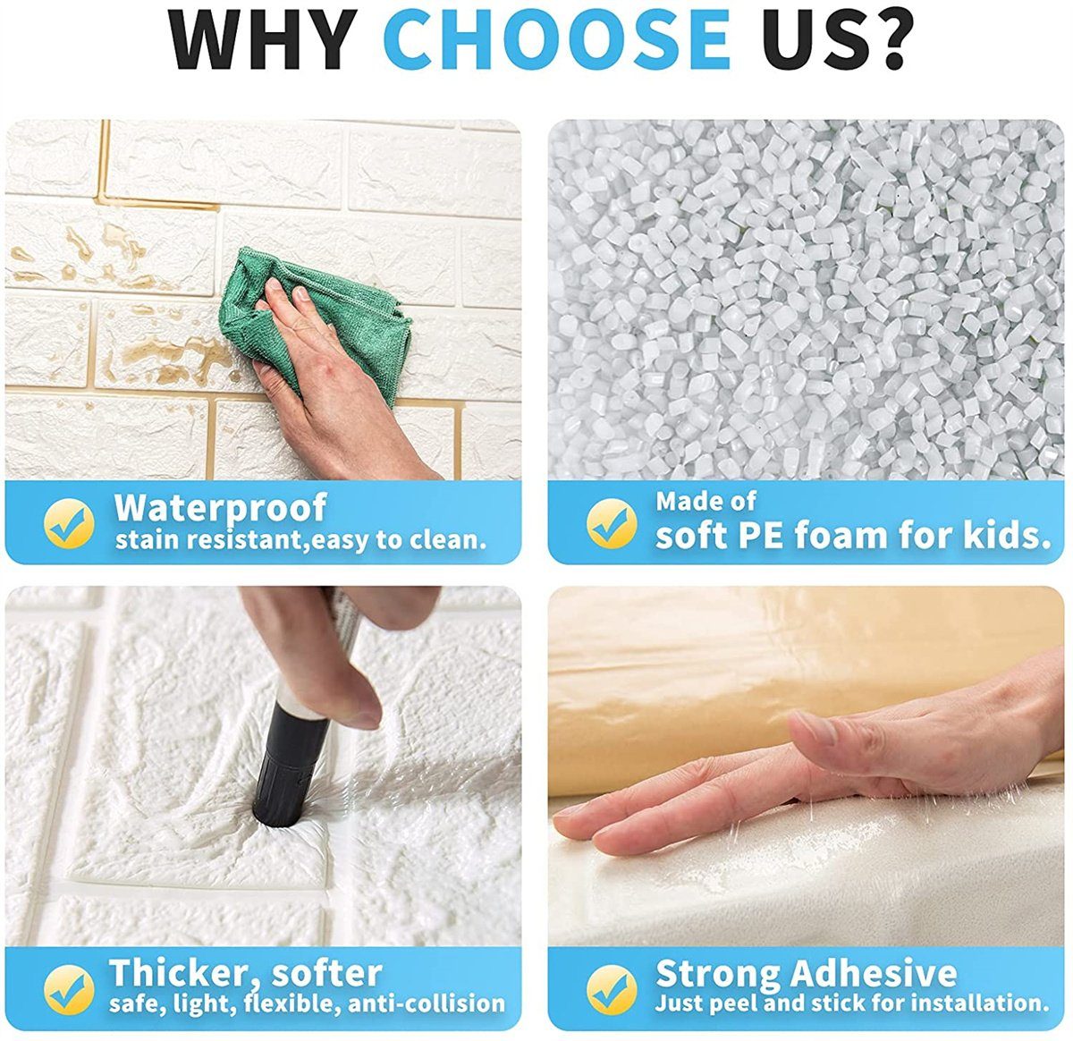 XDeer Wandpaneel 1 Set große 3D Fliesen Ziegel Wandaufkleber,Ziegel Schaumplatte, Wasserdicht,Wärmedämmung,Akustik,Kollisionsschutz