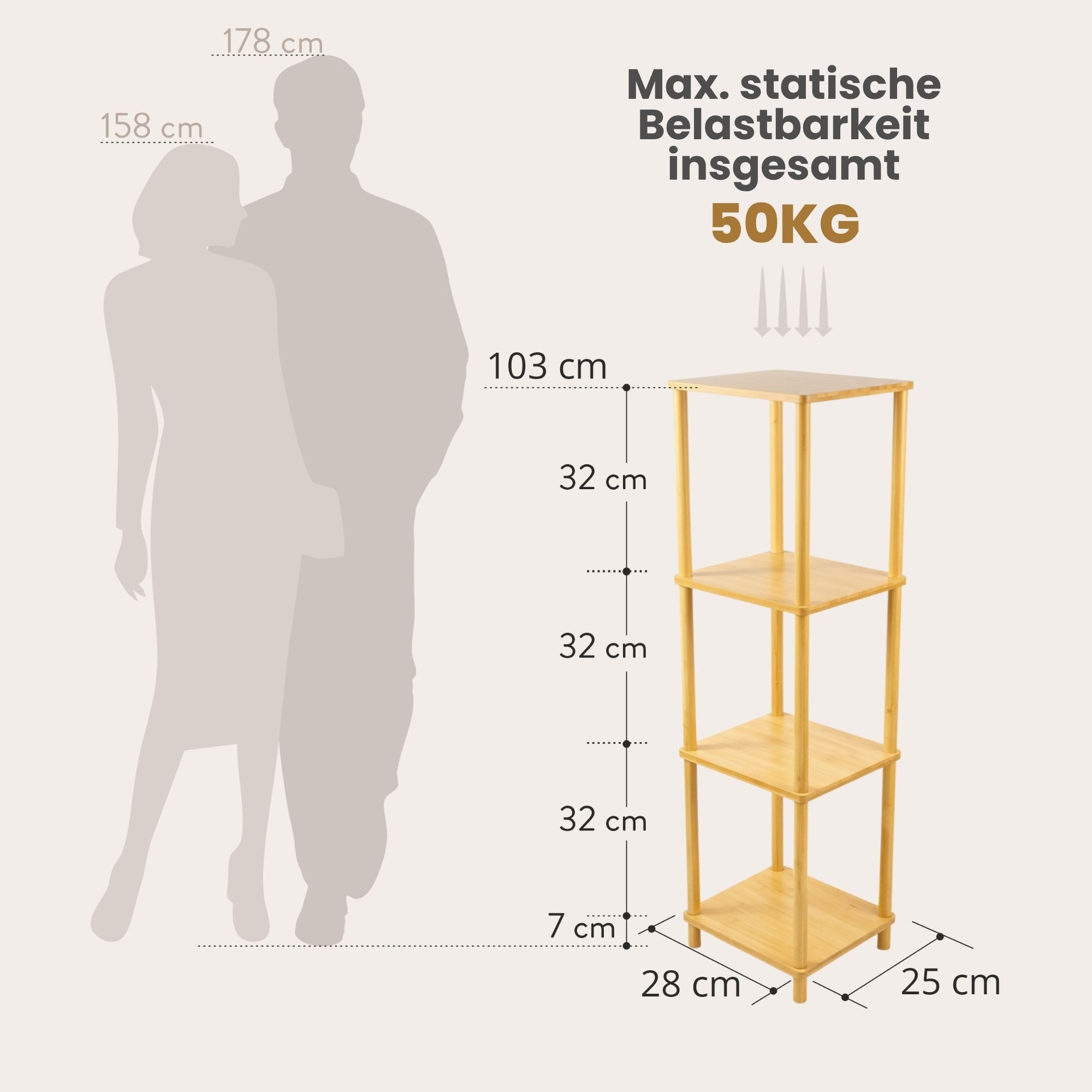 Allyson Standregal Allyson® Bambusregal 3/4/5 Etagen - Schmales Bad- & Stan günstig online kaufen