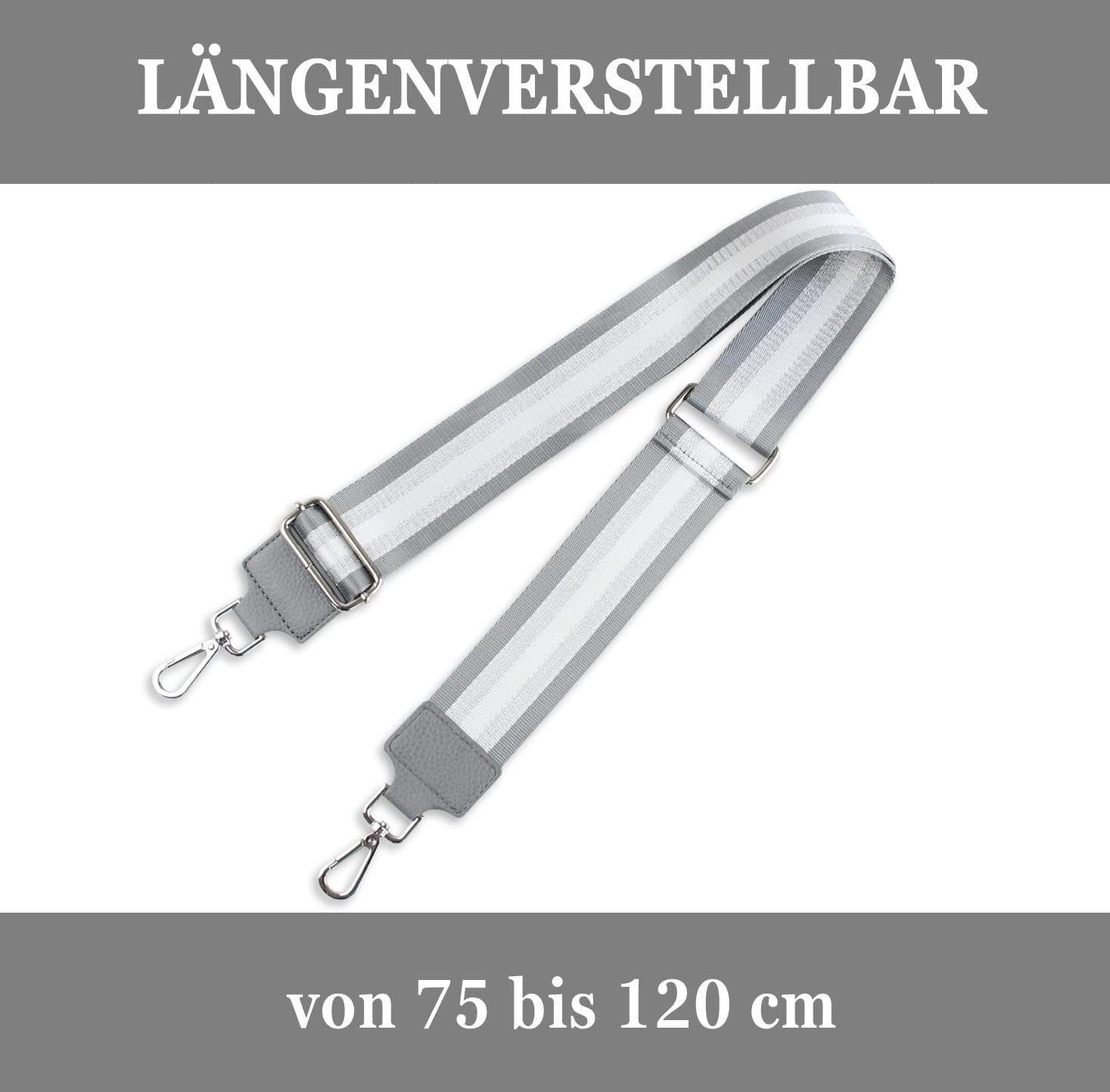 Fomax Schulterriemen 5cm Breit, Längenverstellbar mit Karabiner Farbe Silber, viele Mustern tolle Kombination mit Ihrer Lieblingstaschen