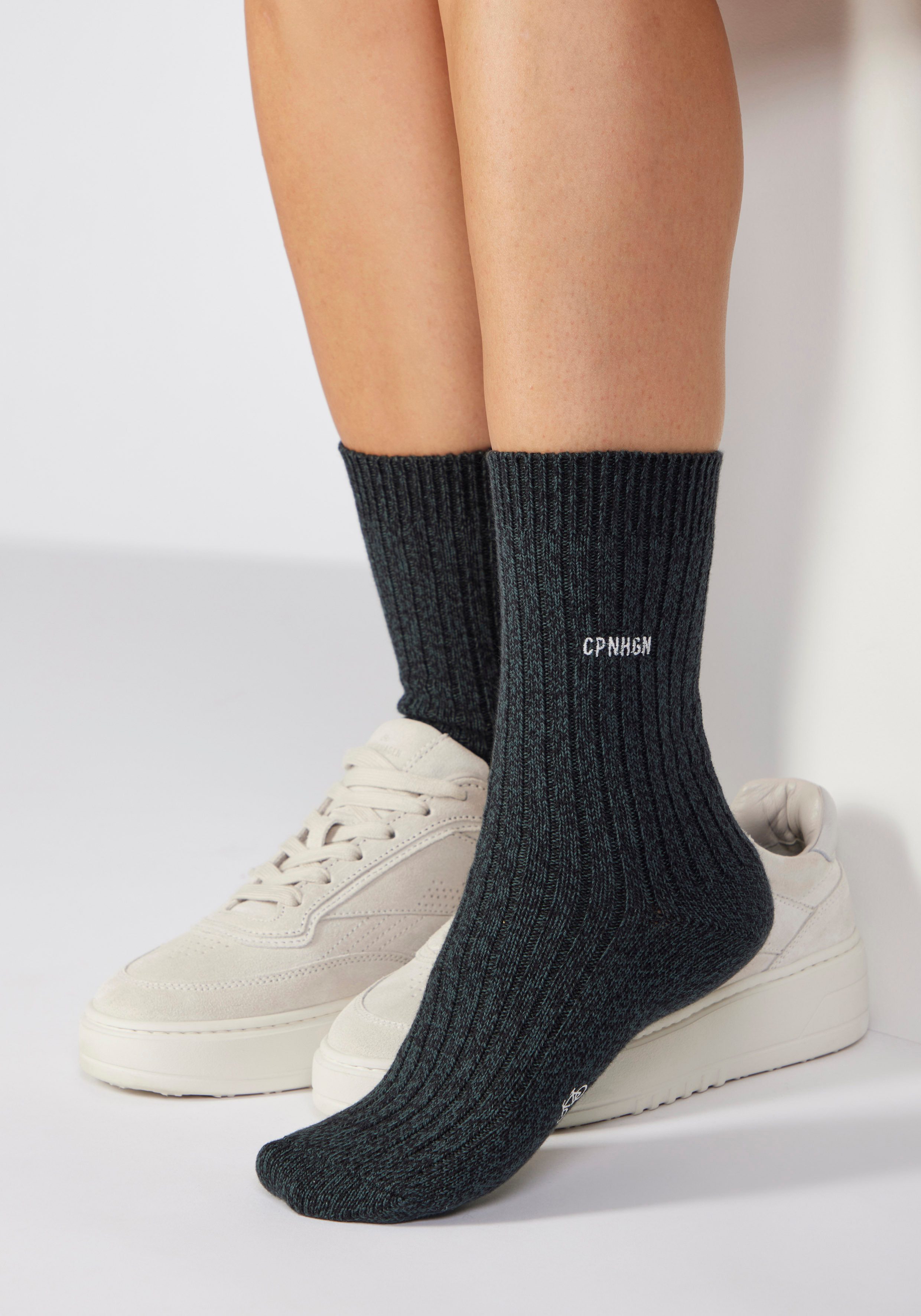 Copenhagen Studios Basicsocken (1-Paar) gerippt mit Logo Stickerei