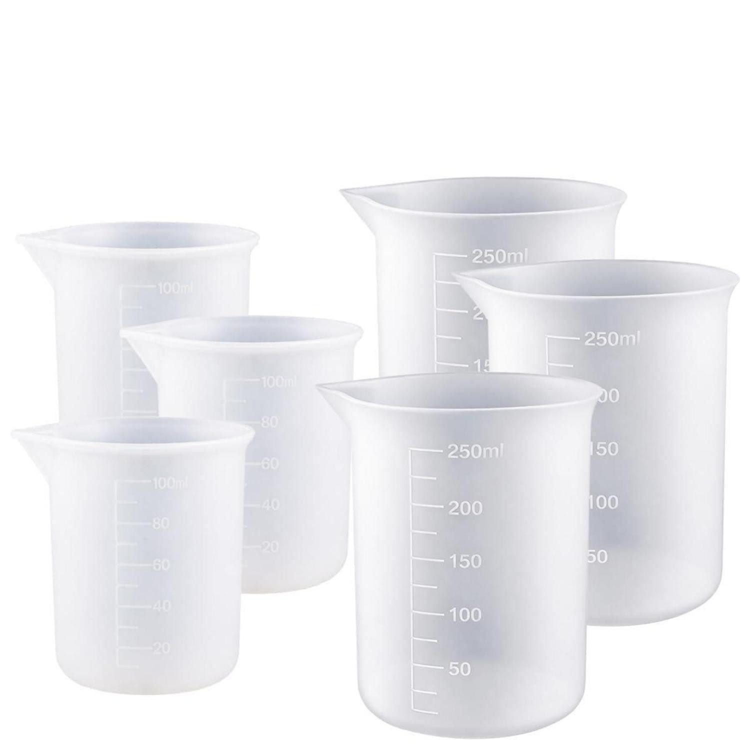LuxusKollektion Messbecher Silikon Messbecher Set 6tlg. Epoxidharz Gießformen