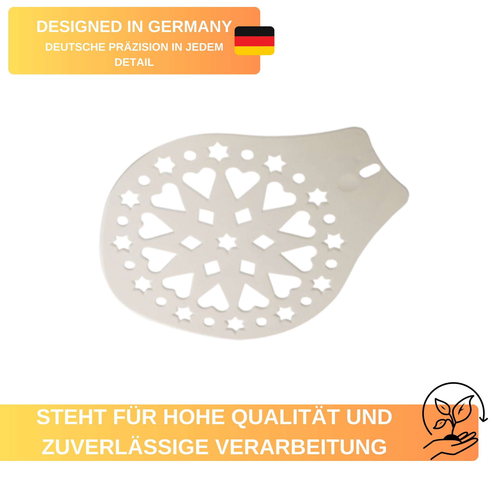 Thiru Tortenheber - Kuchenheber - mit abgeschrägtem Rand & Verzierschablonen