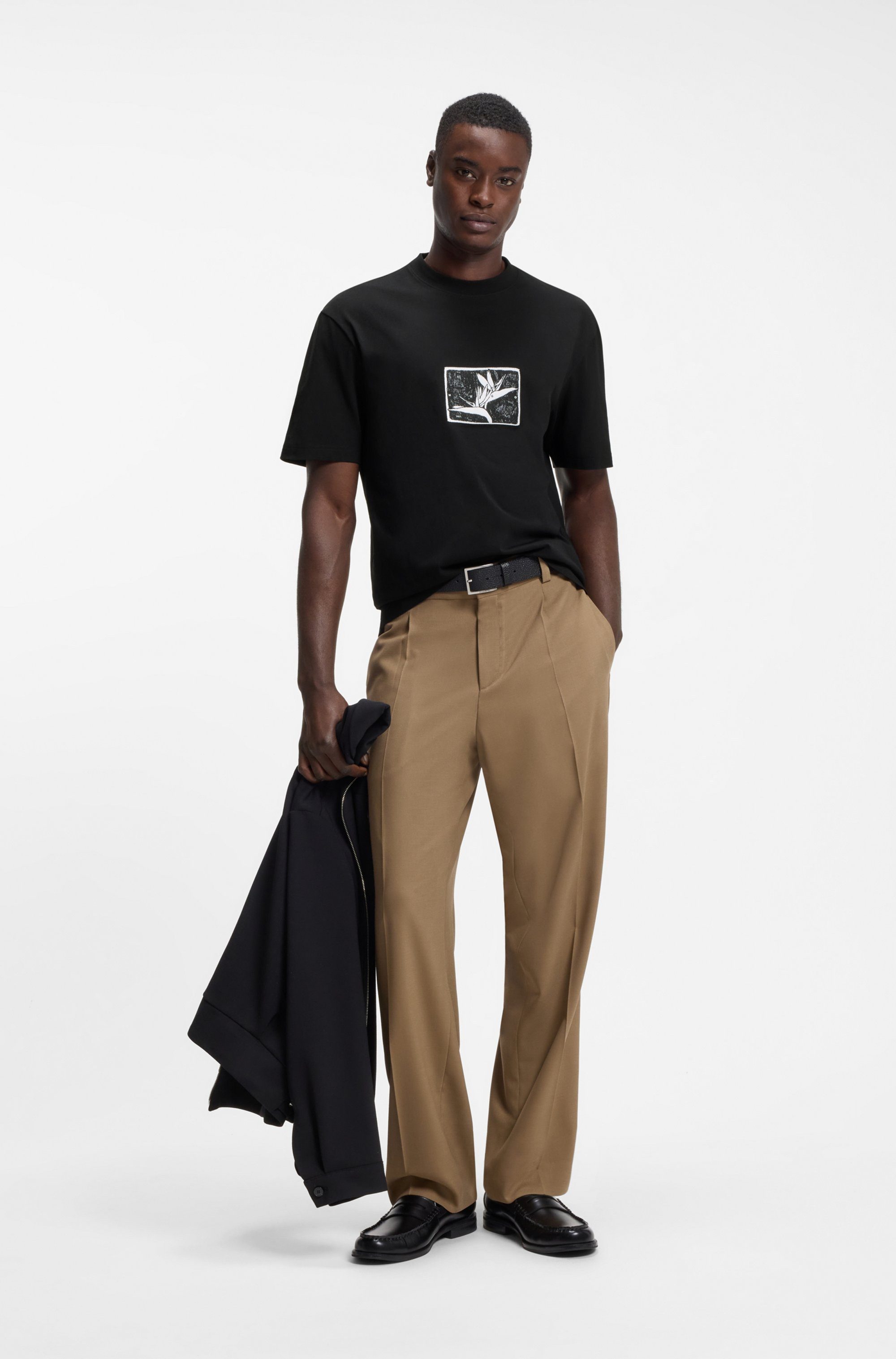HUGO T-Shirt Darise Reine Baumwolle, Relaxed Fit, HUGO-Print