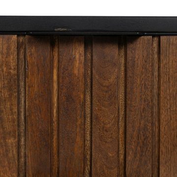 Bigbuy Nachttisch Nachttisch ABNER Braun Schwarz Eisen Mango-Holz 40 x 40 x 50 cm