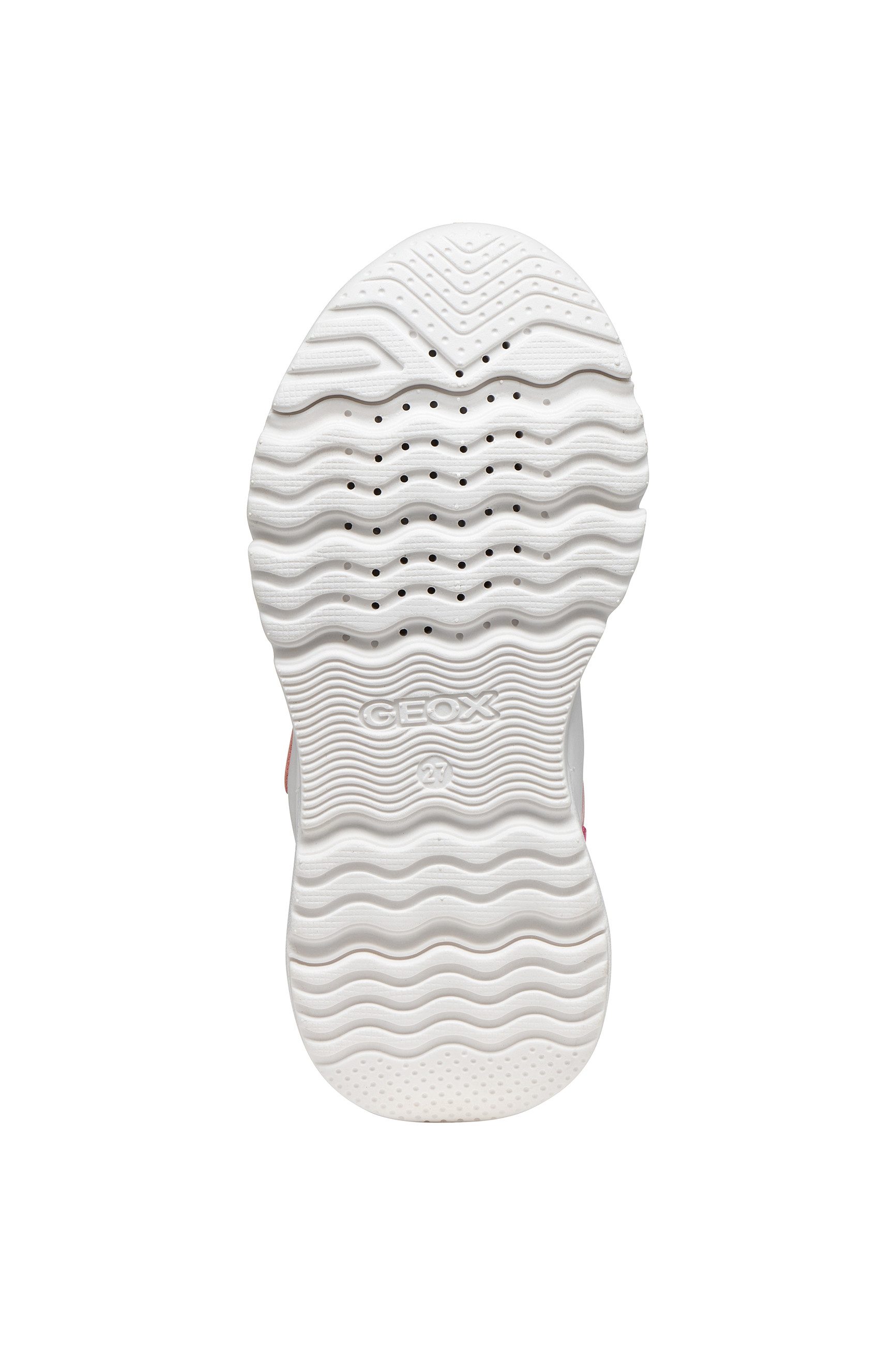 Geox J LOFTUS GIRL Sneaker Klettschuh mit bunten Kontrastbesätzen, Größenschablone zum Download