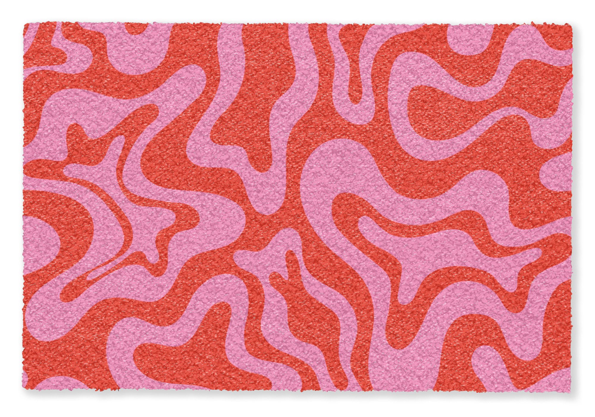 MuchoWow Fußmatte Abstrakt - Muster - Rot - Rosa - Minimalistisch, Rechteckig, innen Schmutzfangmatte, Tür, Schmutzfänger Flur, Teppich 60x40 cm
