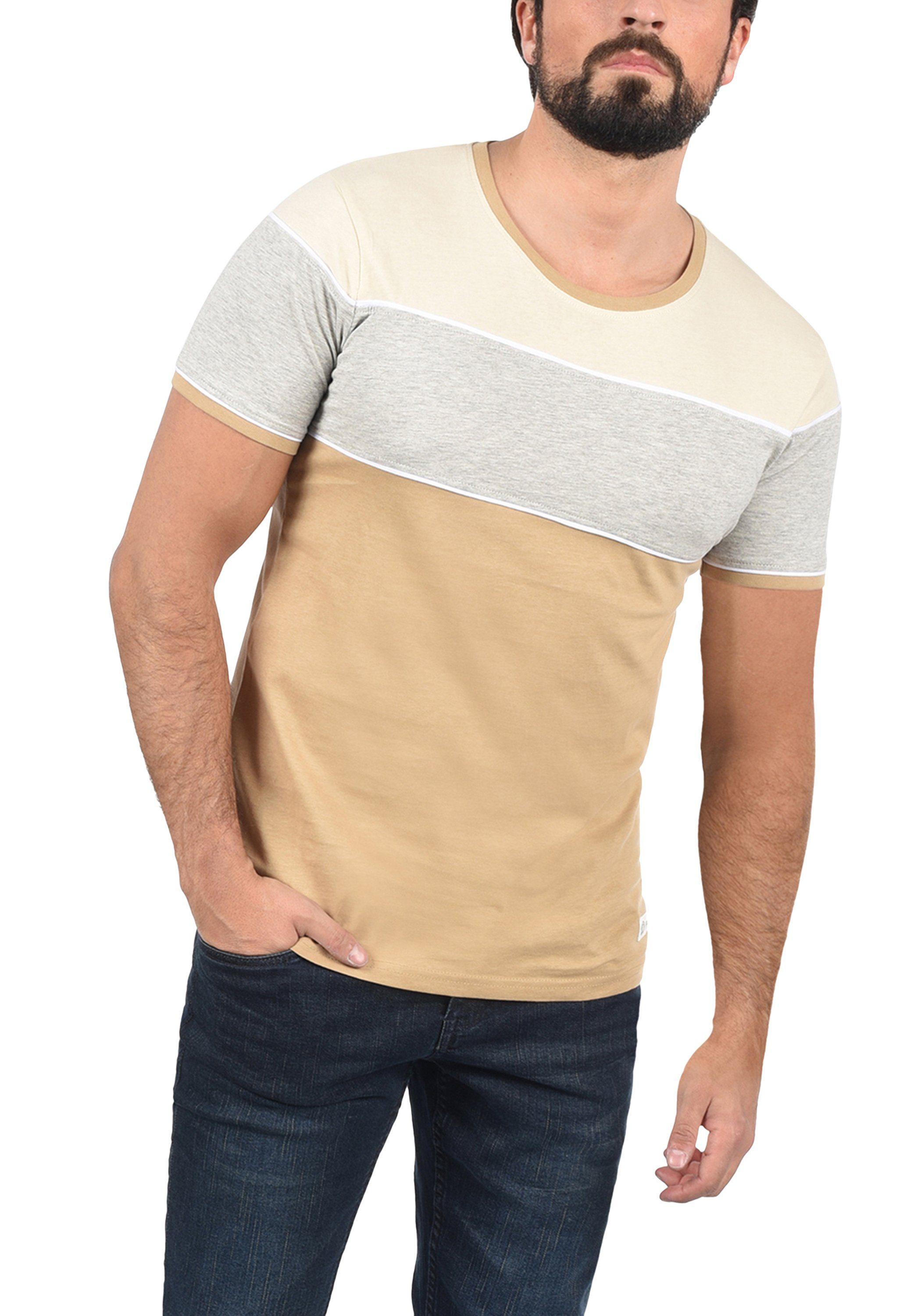 T-Shirt in Rundhalsshirt Cornstalk !Solid SDCody Colorblocking-Optik (796323)