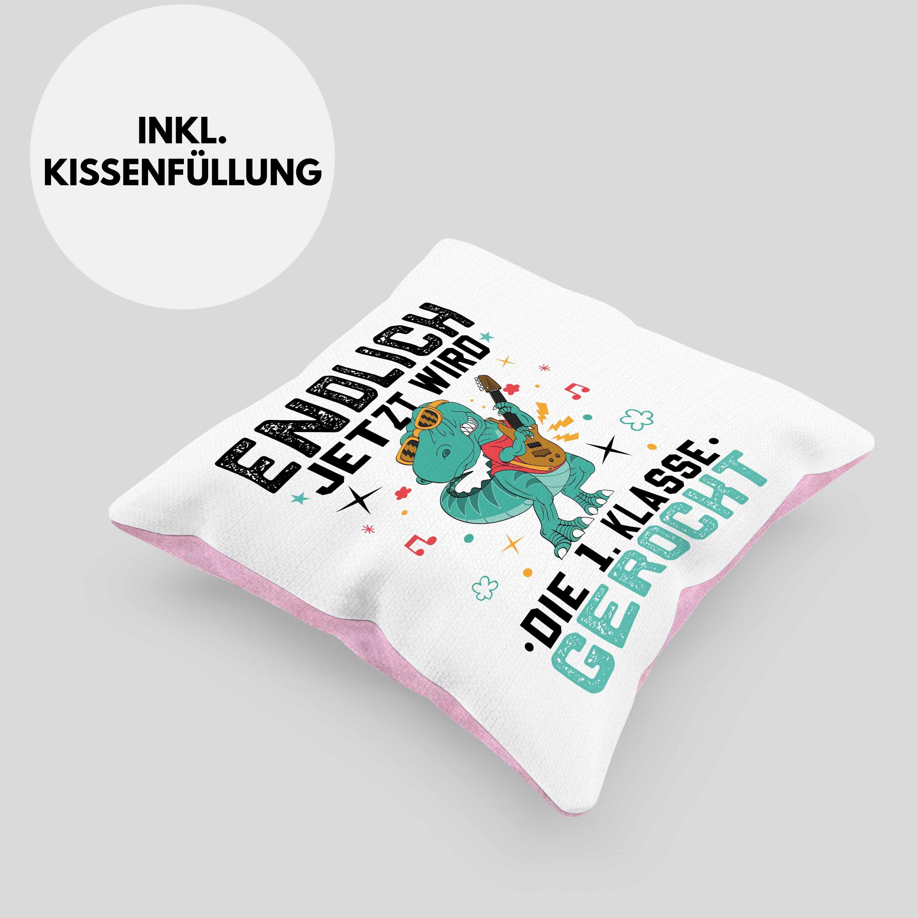 Eins Geschenk Klasse Gerockt Erste Rosa zur Wird Dekokissen Kissen Trendation