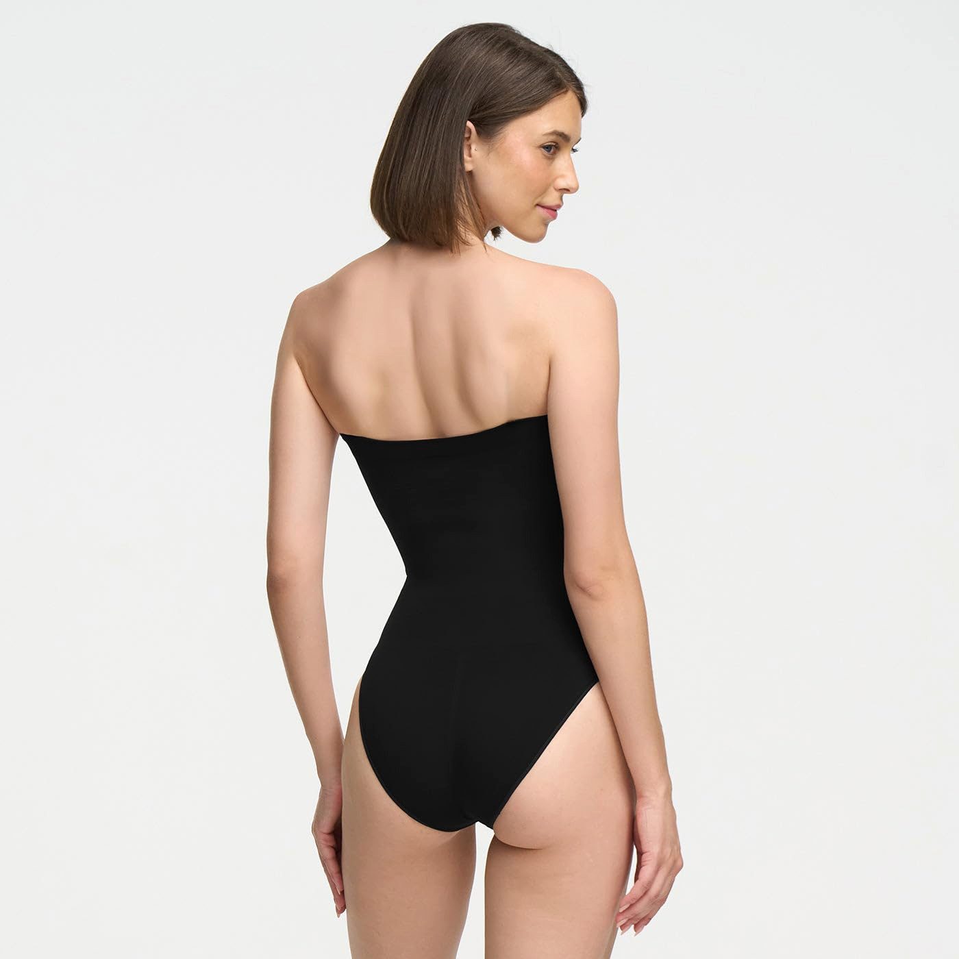 cfab (creamy fabrics) Miederbody Trägerloser Bodysuit Sculpting Shapewear mit Slip-Dark Beige-XL (1-tlg) Figurformend