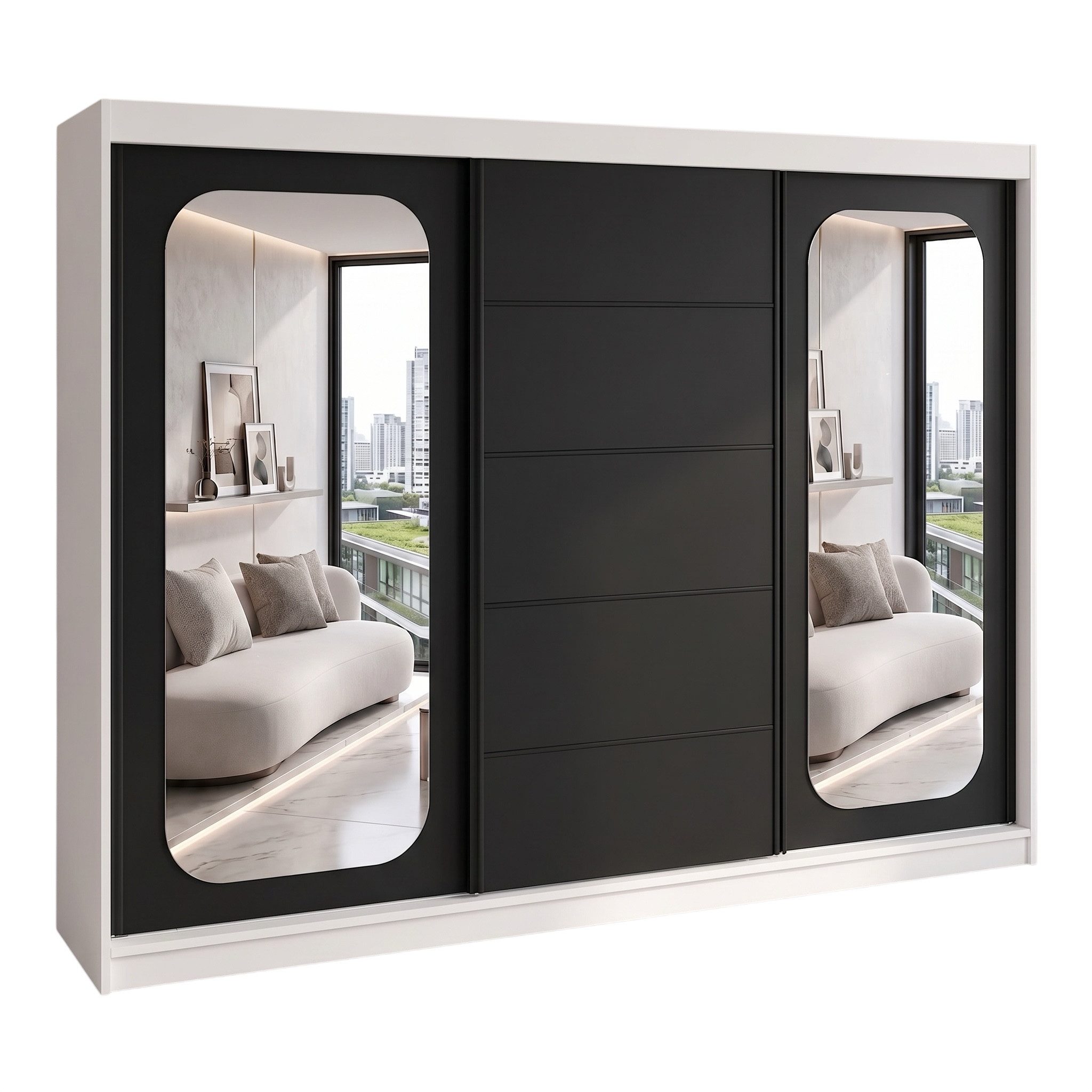 A&J MöbelLand GmbH Schiebetürenschrank BELANO – Moderner Kleiderschrank mit Schiebetüren (Die perfekte Kombination aus modernem Design, hoher Funktionalität und großzügigem Stauraum für Kleidung, Bettwäsche und Accessoires, erhältlich in verschiedenen Far
