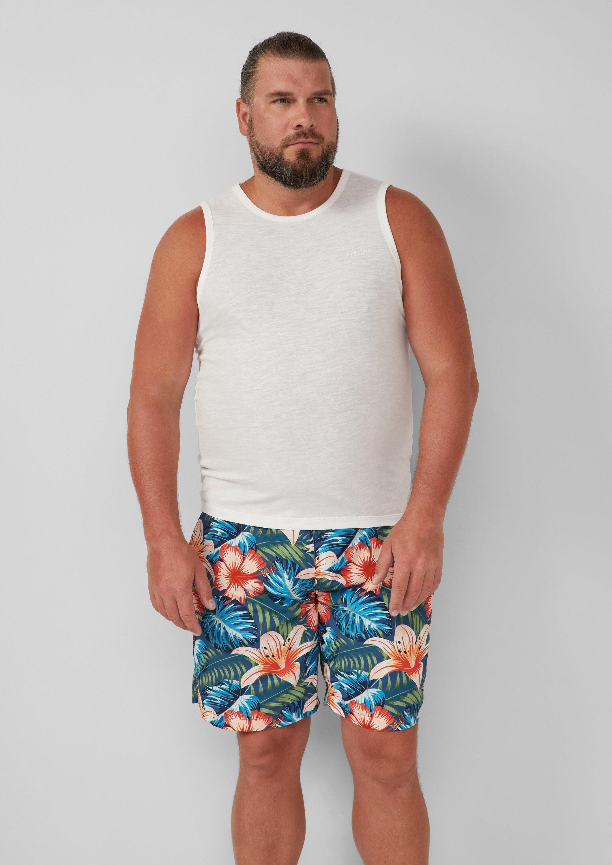 s.Oliver Badehose Badehose Badeshorts mit Elastikbund und Tunnelzug