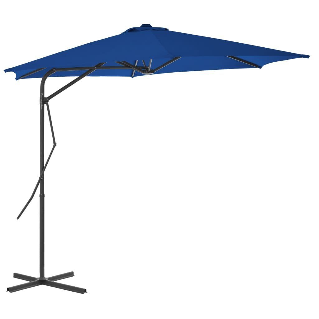 vidaXL Balkonsichtschutz Sonnenschirm mit Stahlmast Blau 300x230 cm