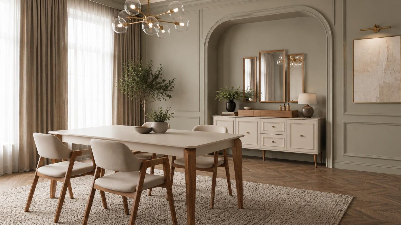 Xlmoebel Stehtisch Eleganter ausziehbarer Esstisch in modernem Beige aus Holz, Made in Europa