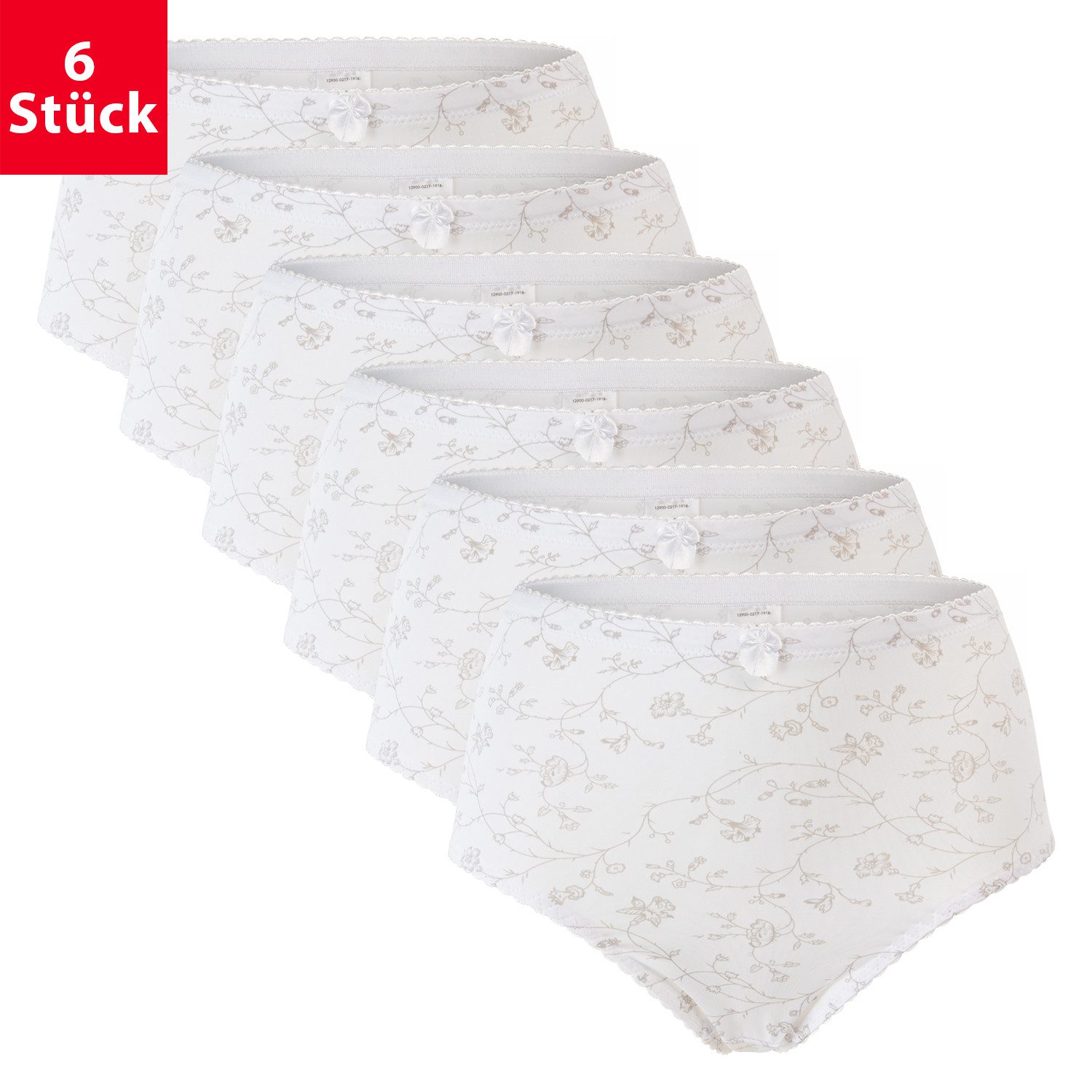 celodoro Taillenslip Damen Taillenslip 6er Pack, Microfaser, Blümchen-Muster
