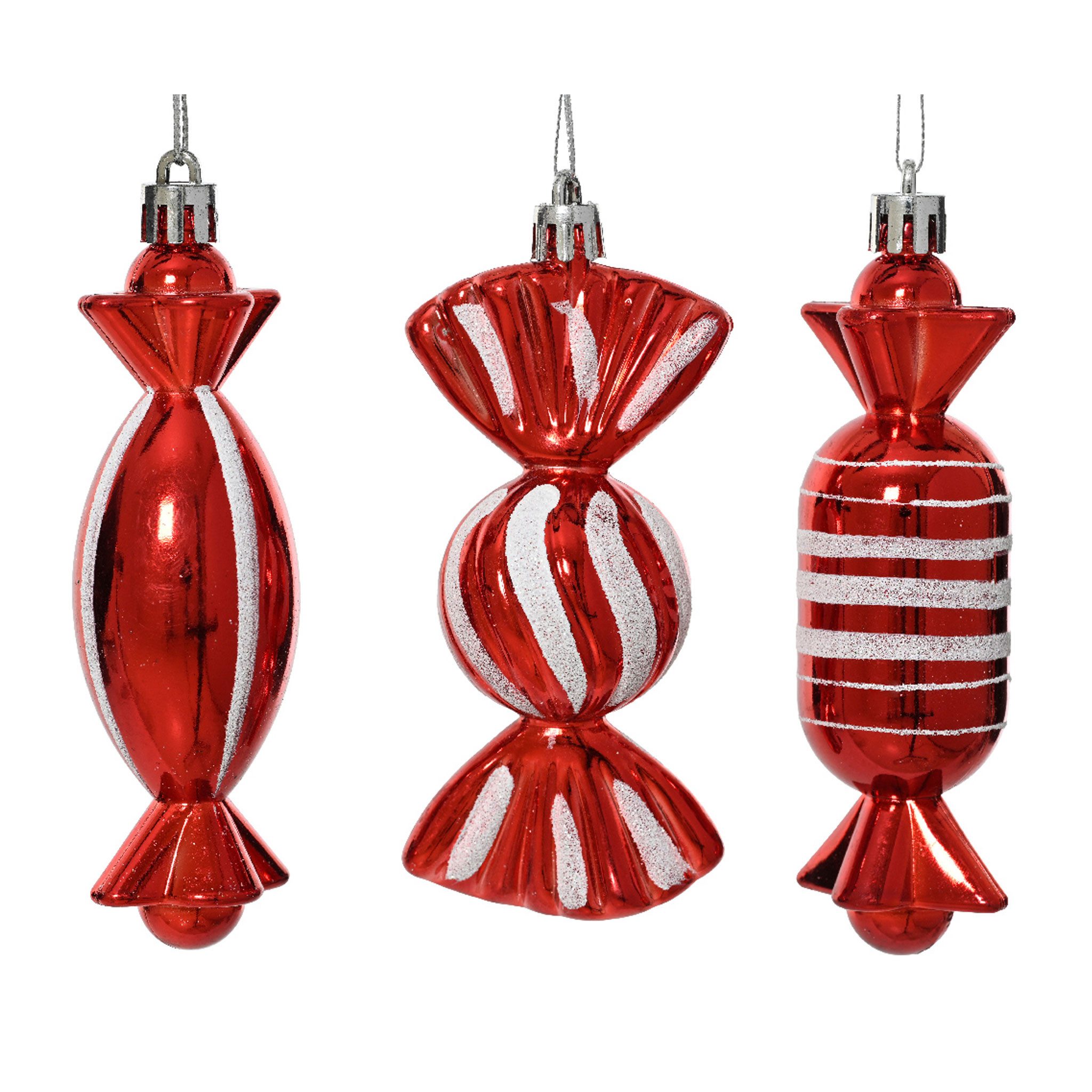 Kaemingk Christbaumschmuck, Christbaumschmuck Bonbon Kunststoff 11,5cm Figur Rot Weiß 1 Stk. sort.