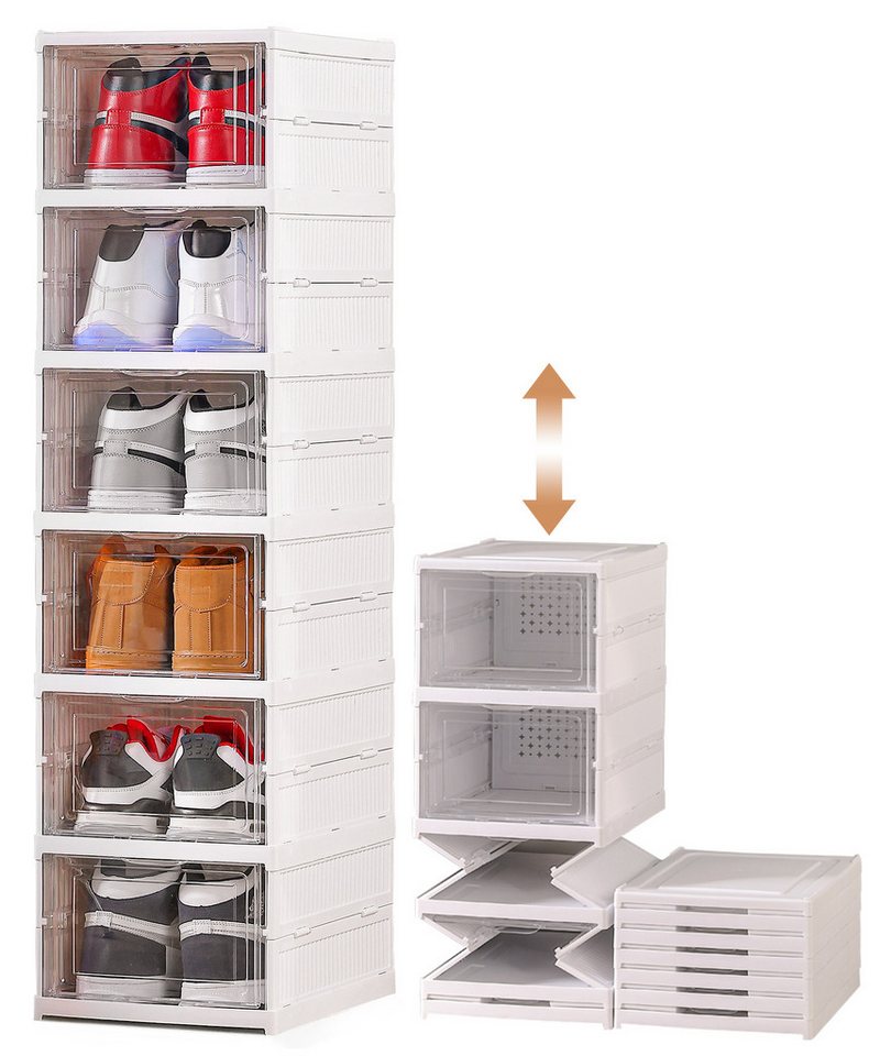Thumbnail - Yorbay Schuhbox 6er Set Stapelbarer Schuhorganizer Kunststoffbox, Schuhaufbewahrung, Installationsfrei für Schuhe bis Gr...