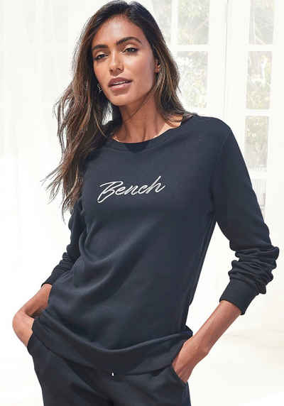 Bench. Loungewear Sweatshirt Loungeshirt mit Logostickerei, Loungewear, Loungeanzug