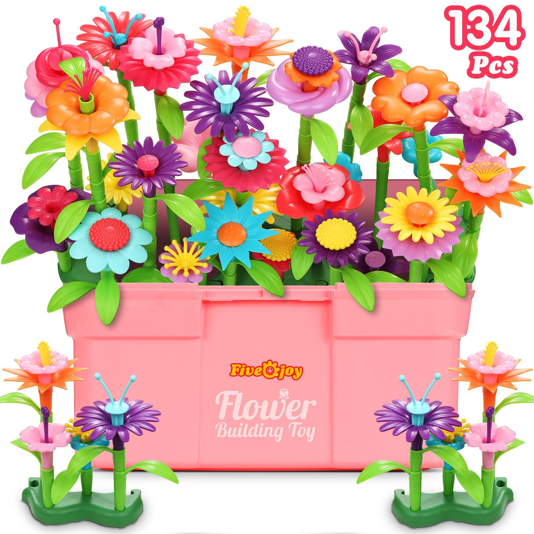 POPOLIC Lernspielzeug Blumengarten Spielzeug DIY Bouquet Sets Geschenkidee mädchen (Strauß Anzug, 140-St)