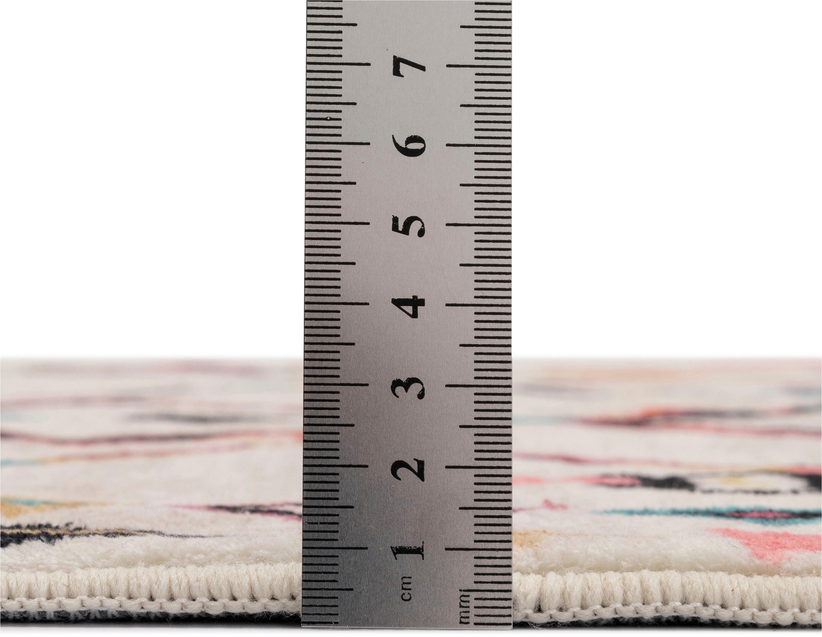 Gino Falcone Badematte Ariella GF-146, Höhe 7 mm, rutschhemmend beschichtet, fußbodenheizungsgeeignet, Polyester, rechteckig, Badteppich, bedruckt, modernes Design, Rauten, weich & kuschelig