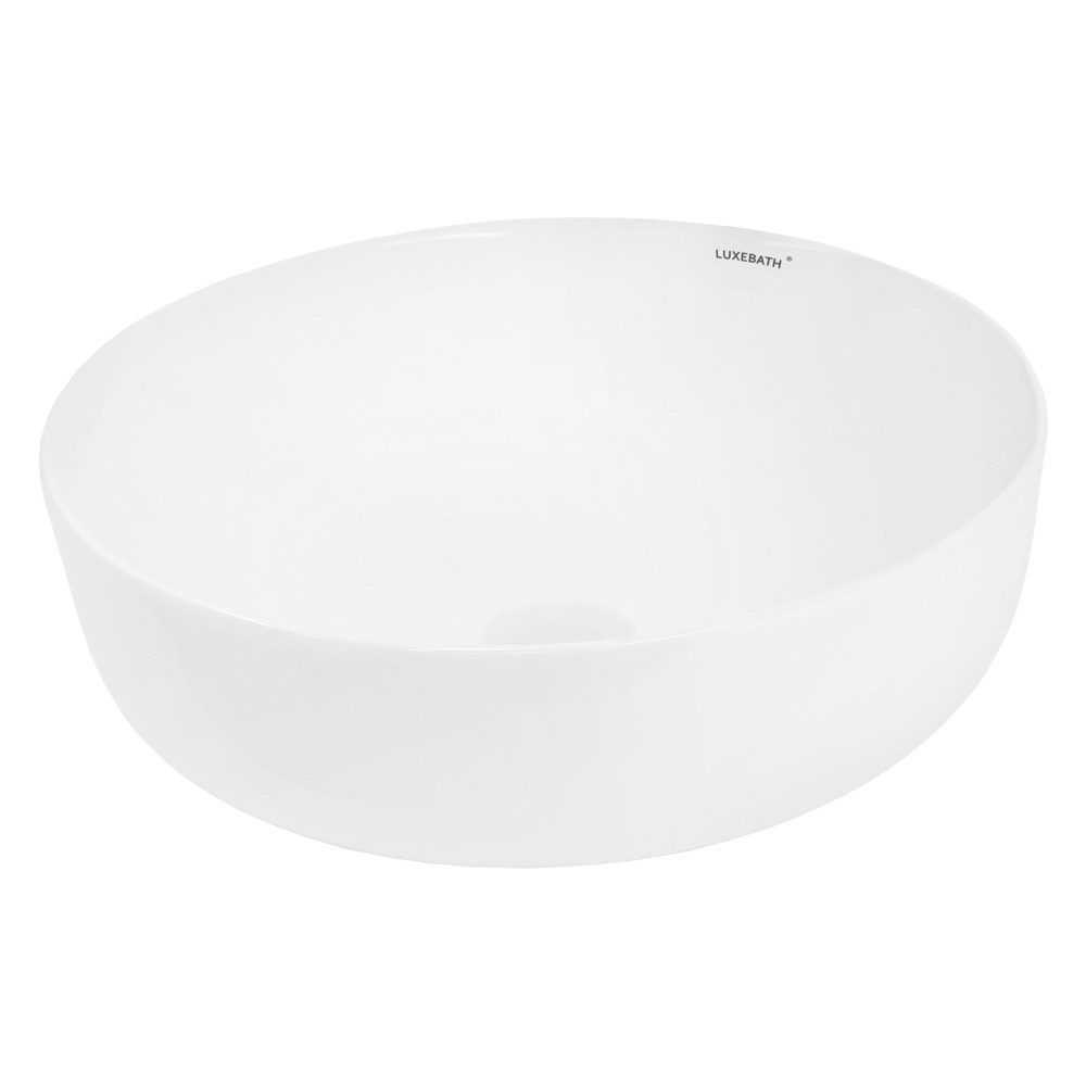 LuxeBath Раковины Aufsatzwaschbecken aus Keramik Waschtisch für Badezimmer, Waschschale Rund Spülbecken für Gäste-WC