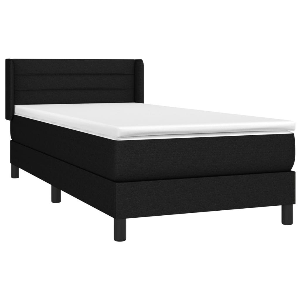 vidaXL Bett Boxspringbett mit Matratze Schwarz günstig online kaufen