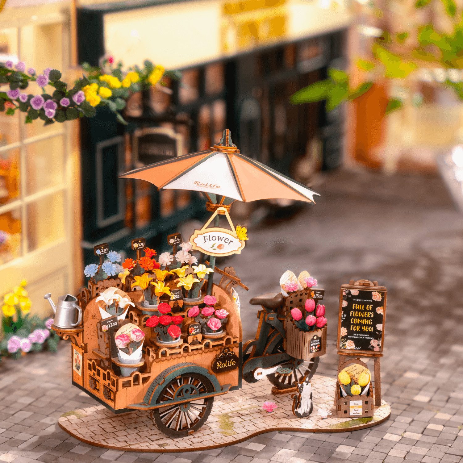 Robotime 3D-Puzzle Robotime Blumenfahrrad Rolife 3D Puzzle, 187 Puzzleteile günstig online kaufen