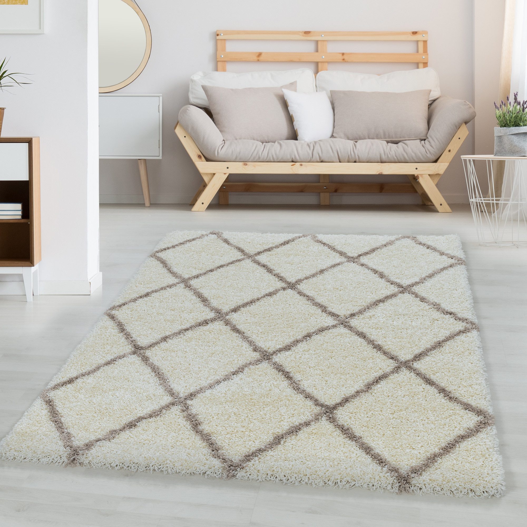 Carpettex Hochflor-Teppich Rauten Design, Läufer, Höhe: 30 mm, Teppich Wohn günstig online kaufen
